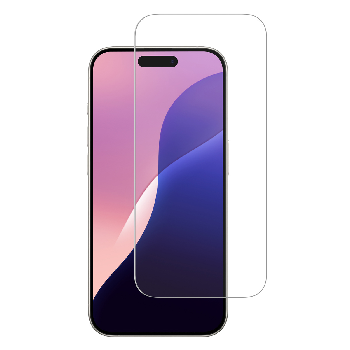 Smartphone met schermbeschermer. Telefoon toont een gebogen scherm.