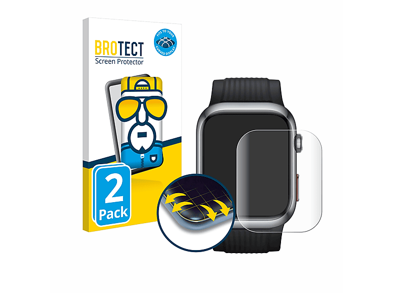 BROTECT 2x Flex Fullscreen 3D Curved Schutzfolie (für Huawei Watch D2)