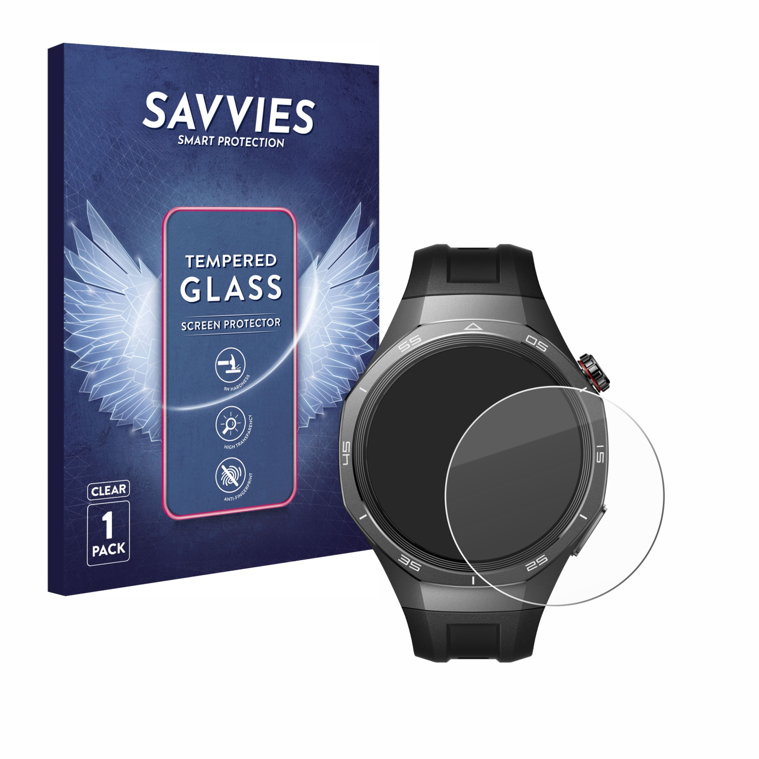 Savvies Panzerglas Für Mobvoi Ticwatch Atlas – 9H Hartglas, Anti-Fingerprint, Displayschutz