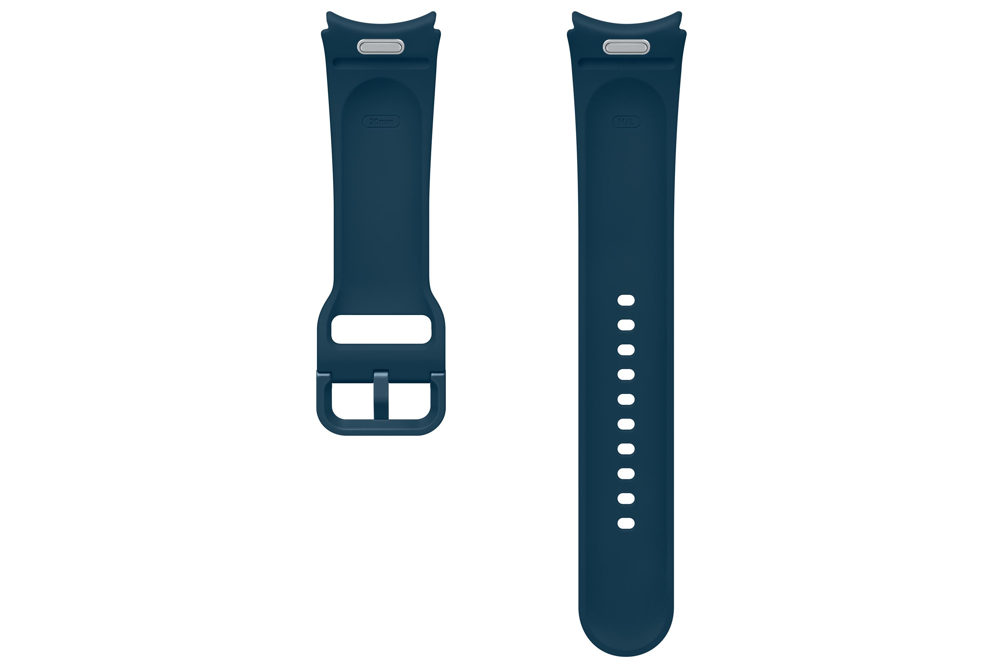 Marineblaue Uhrenarmbänder mit Schnalle, auf weißem Hintergrund ausgelegt.