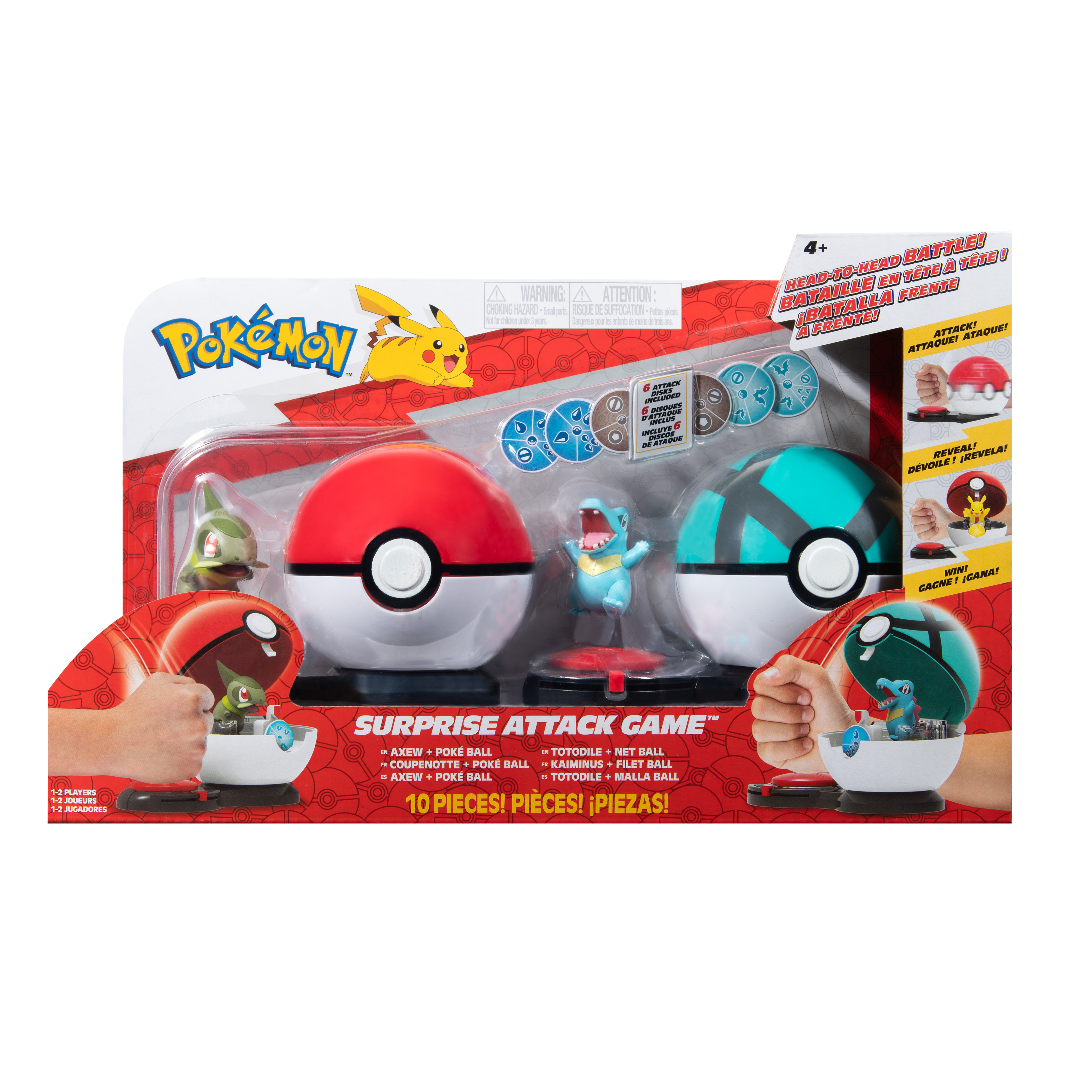 Pokémon Spielzeugset. Enthält zwei Poké Bälle, eine Totodile Figur und andere Spielteile.