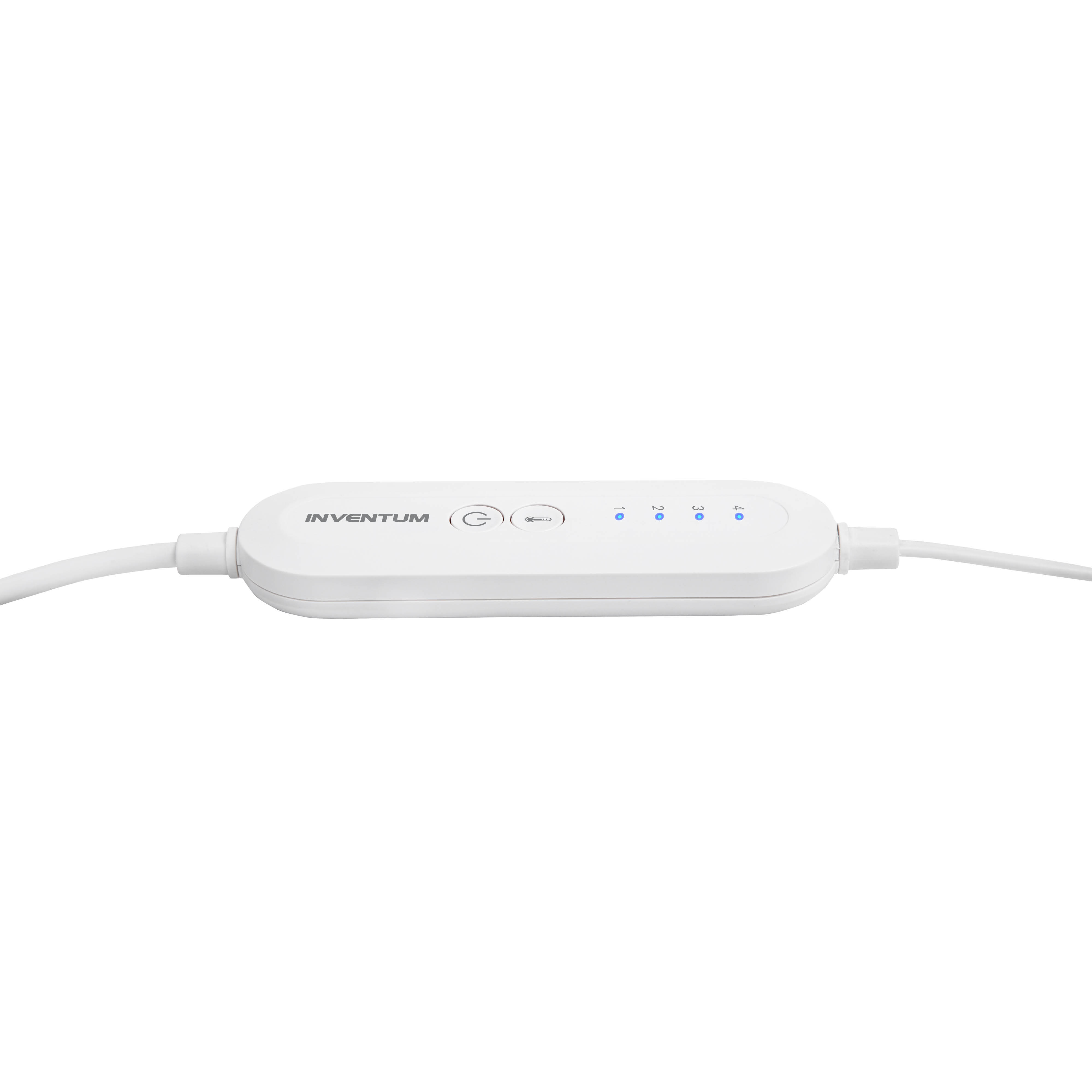 White device with 'INVENTUM' on it and two cables on both sides.