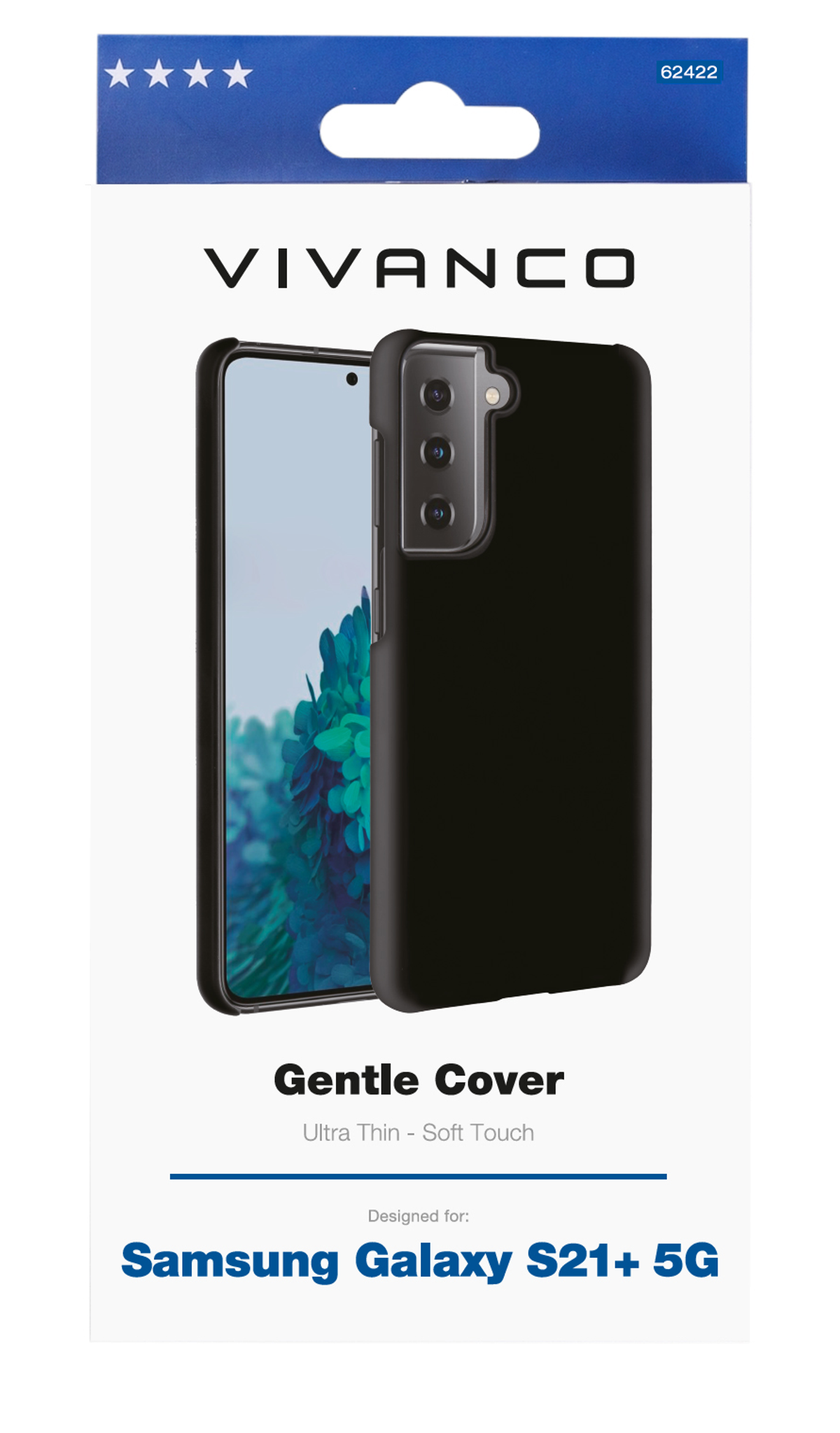 Confezione della custodia del telefono. Custodia per telefono nera. Sfondo bianco.
