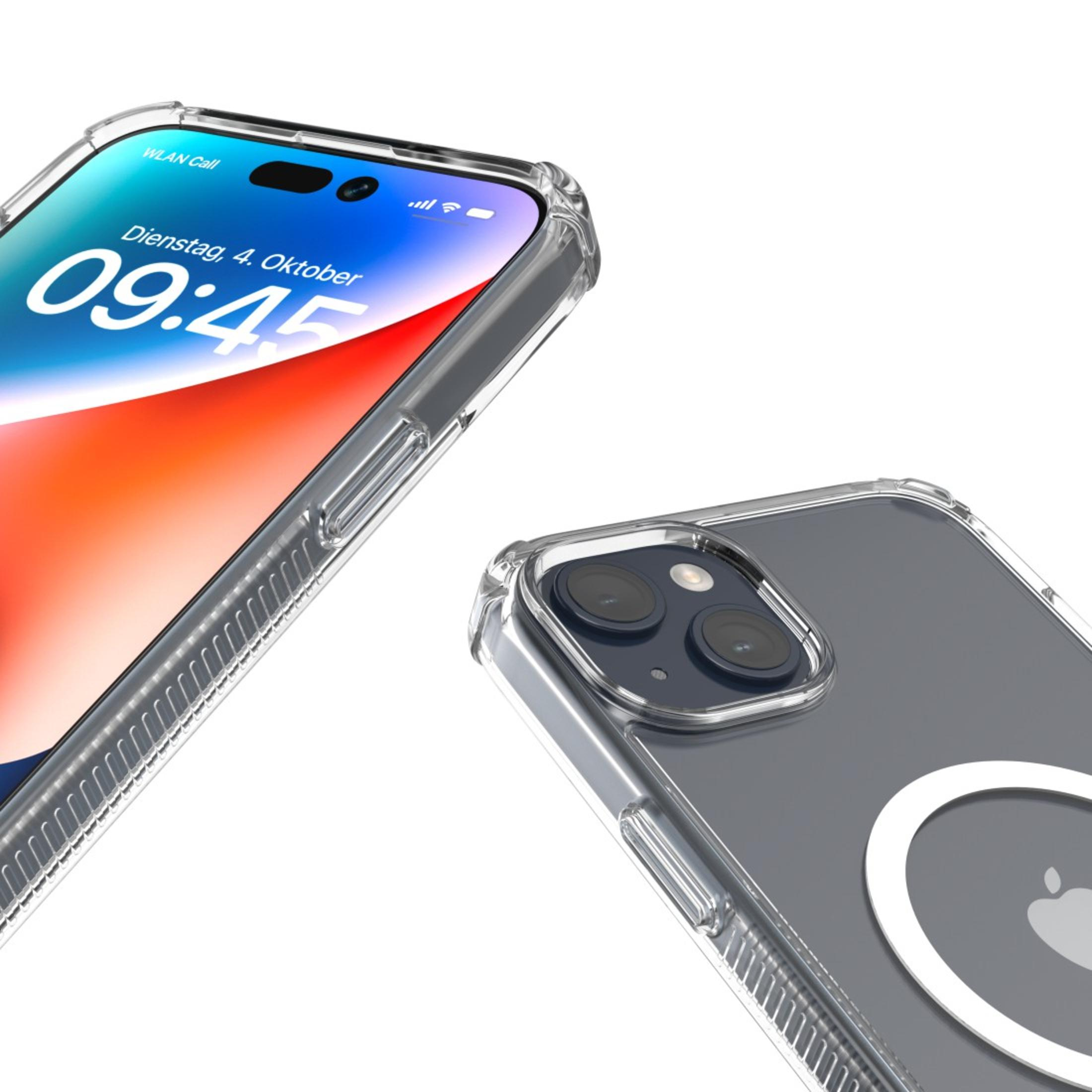 Przezroczyste etui na telefonie. Telefon wyświetla godzinę 09:45. Białe tło.