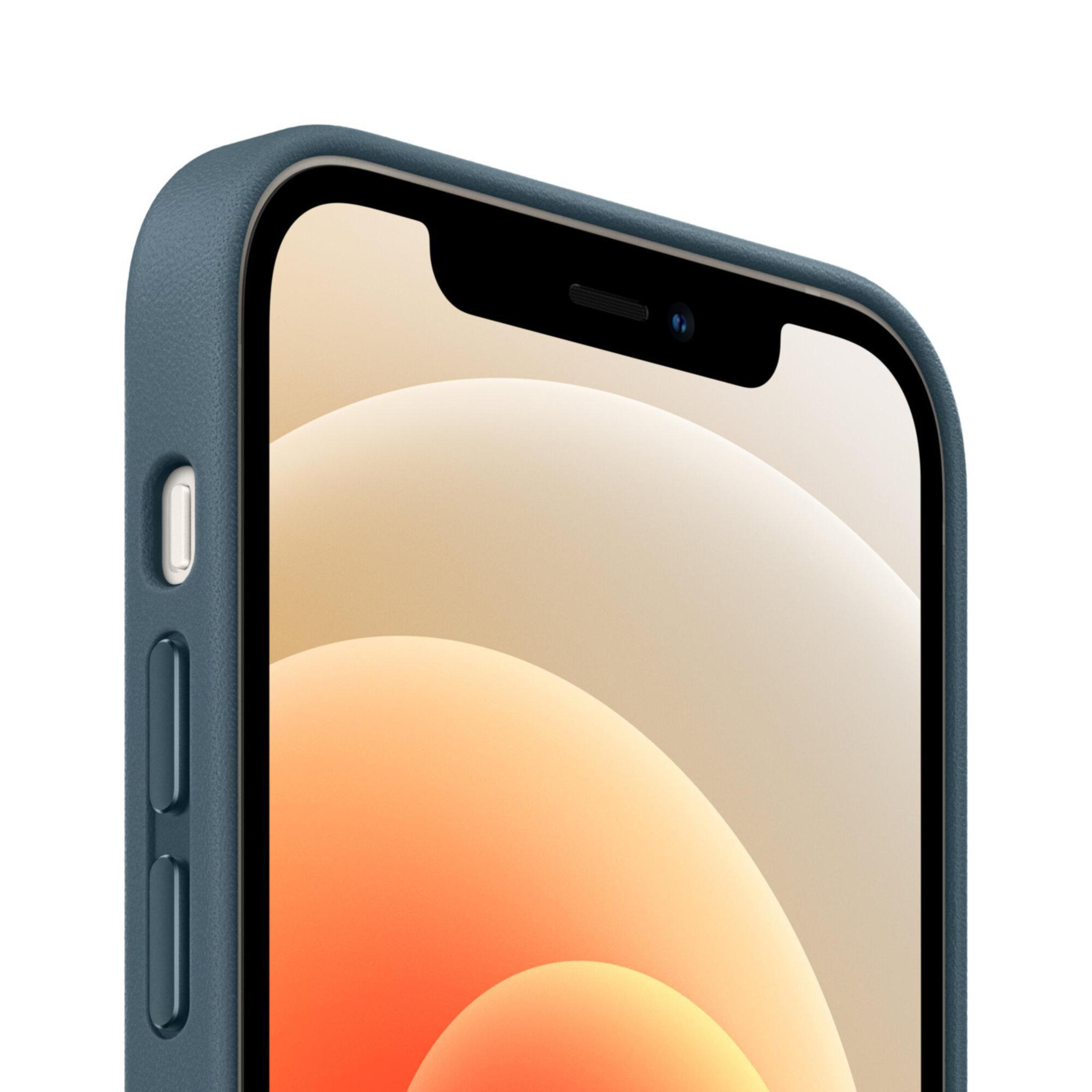 Close-up of phone. Phone is blue. The edge of the phone and part of the screen are visible.