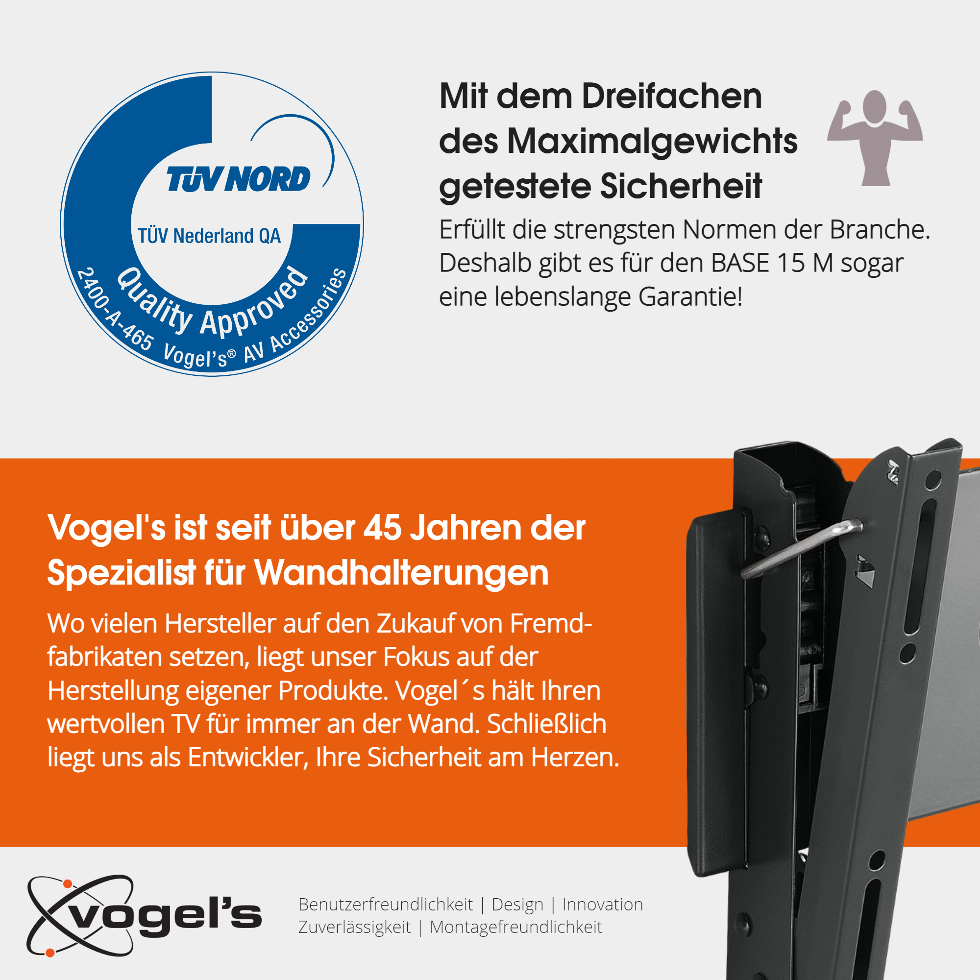 Tekst na niebiesko-białym tle z czarnym uchwytem ściennym.