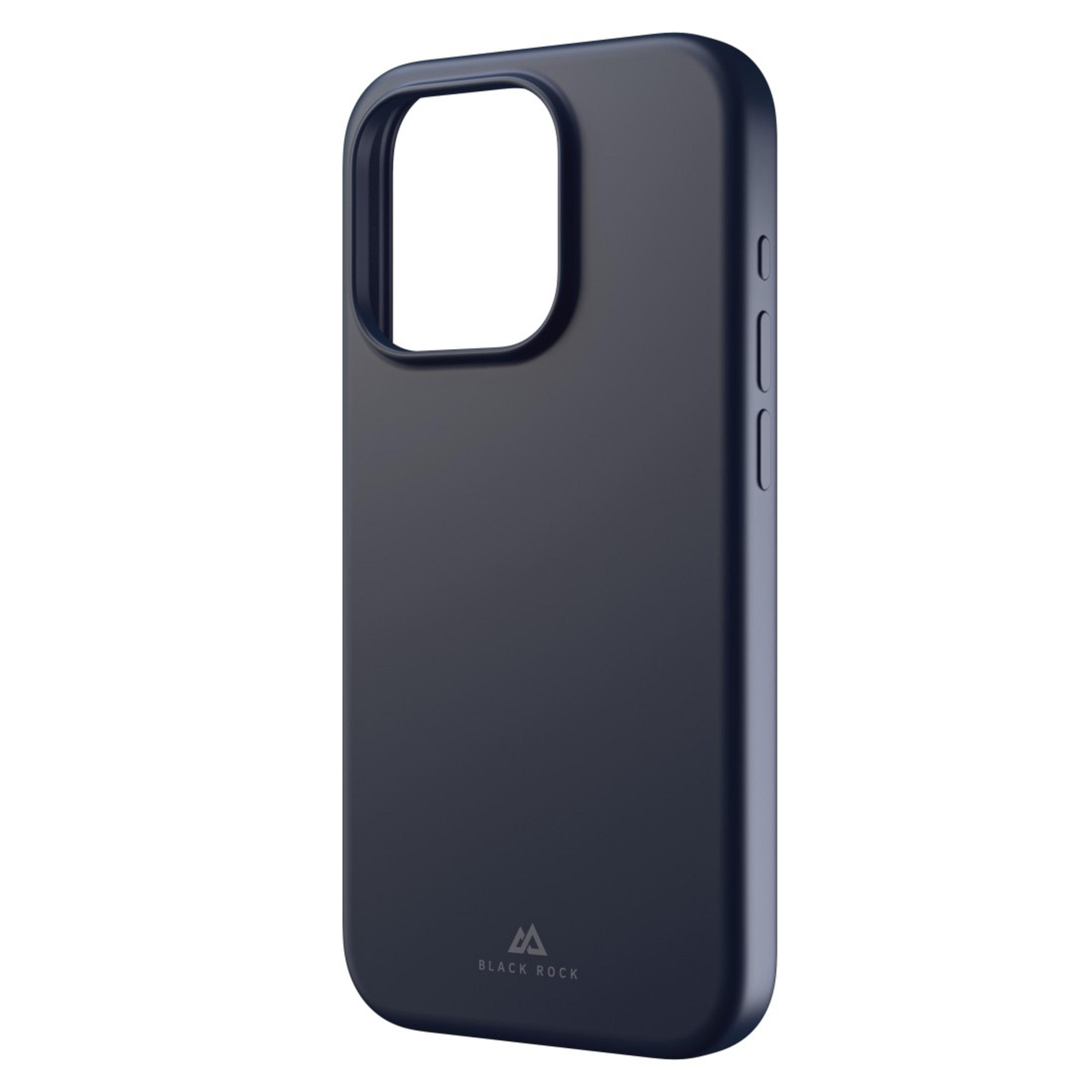 Custodia blu navy con intaglio per la fotocamera. Logo Black Rock.