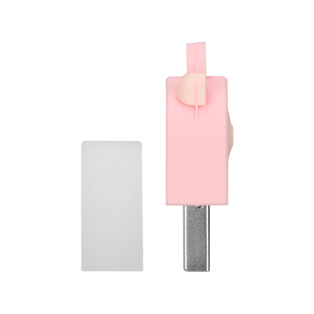 Rosa-weißer USB-C-Adapter mit weißem Stück.