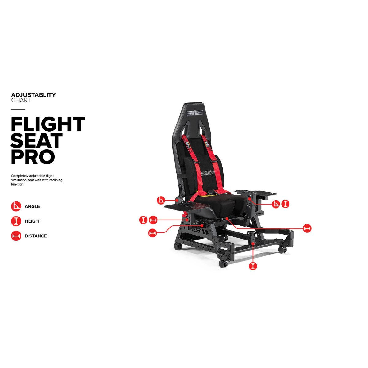 Simulador de vuelo - NEXT LEVEL RACING Flight Seat Pro, Negro