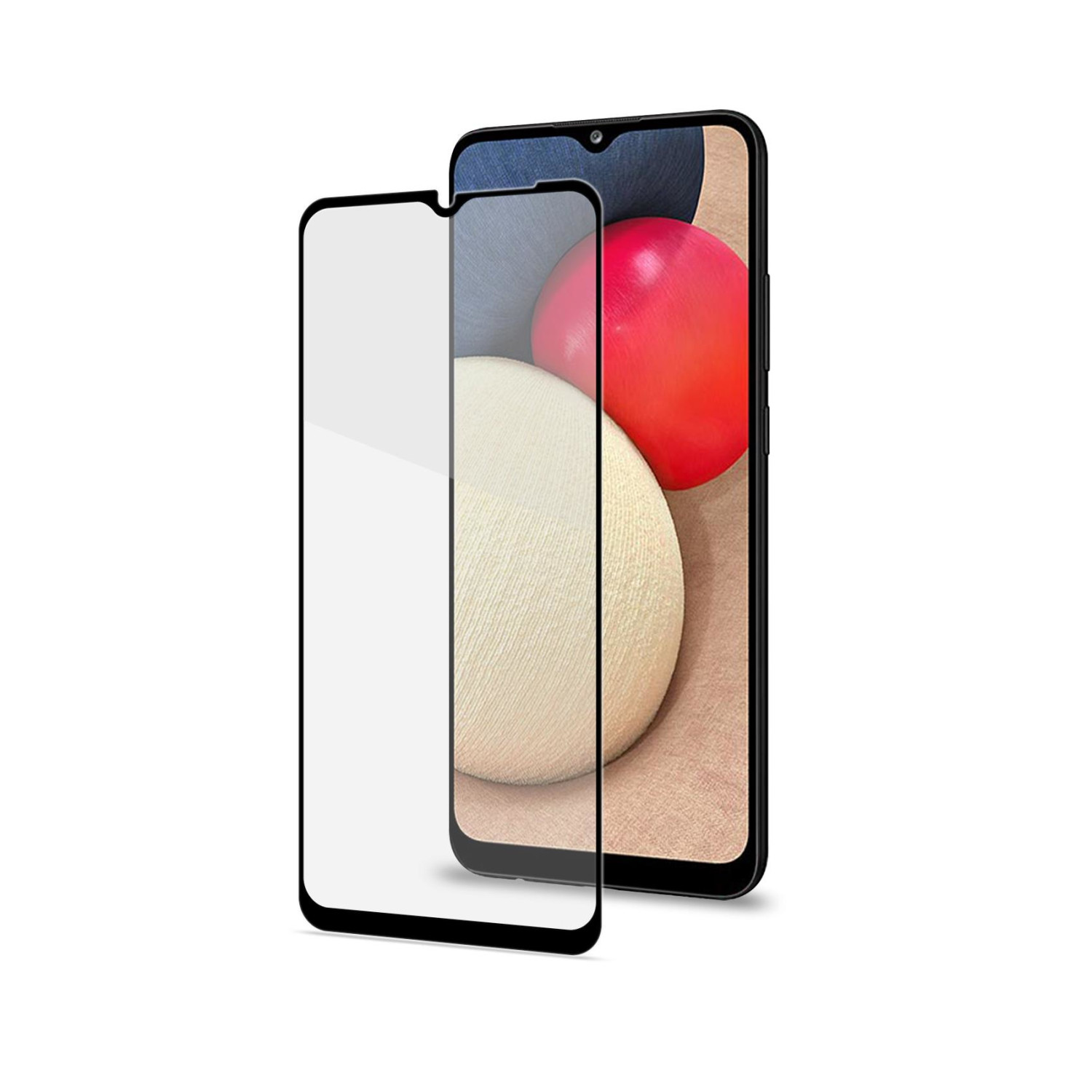 Smartphone con protezione schermo, telefono e protezione.