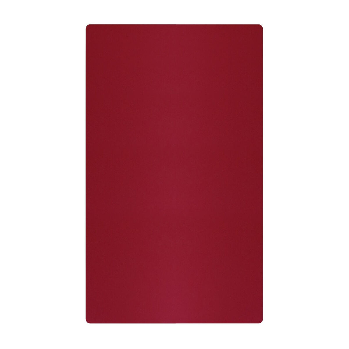 Rettangolo rosso. Un rettangolo rosso pieno riempie il telaio. La superficie ha una trama sottile.