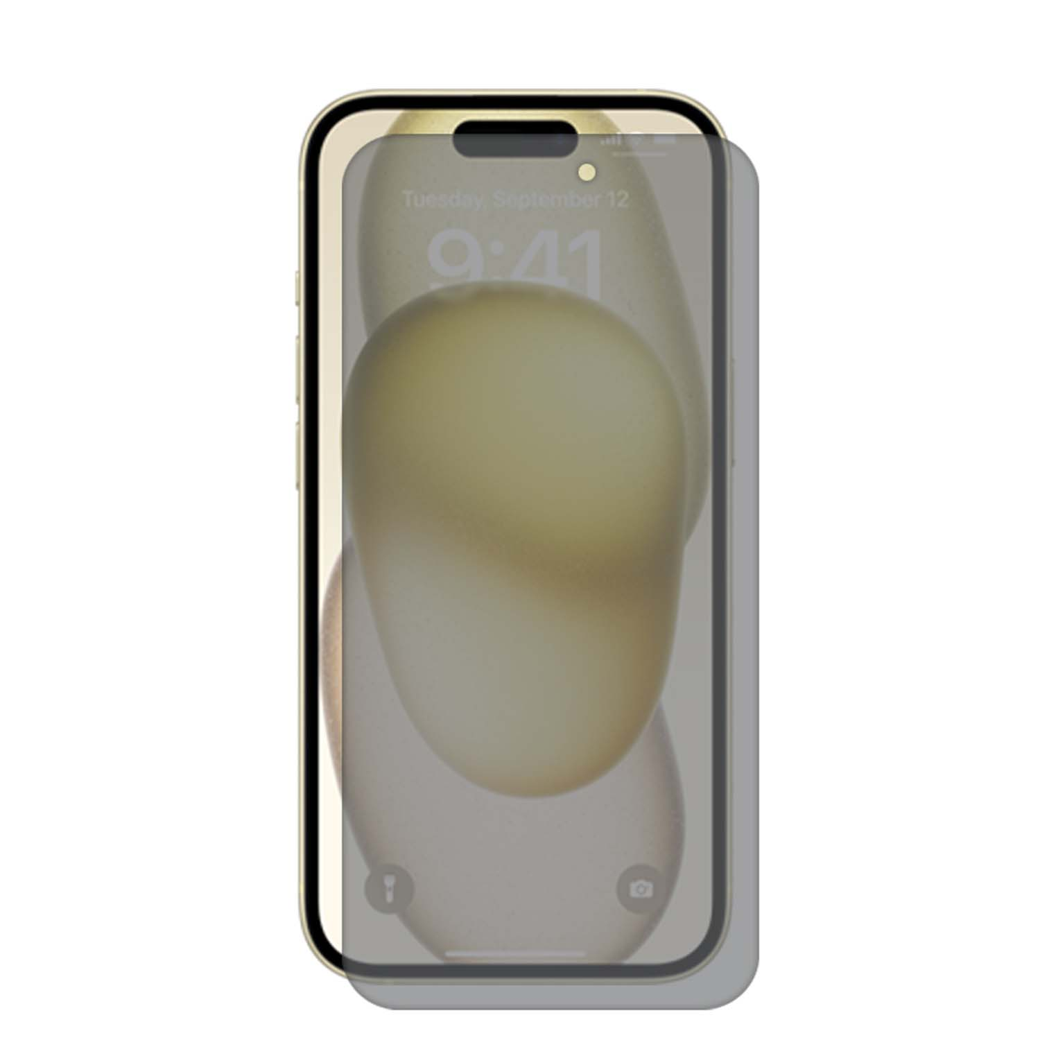 Un téléphone avec un protecteur d'écran installé.
