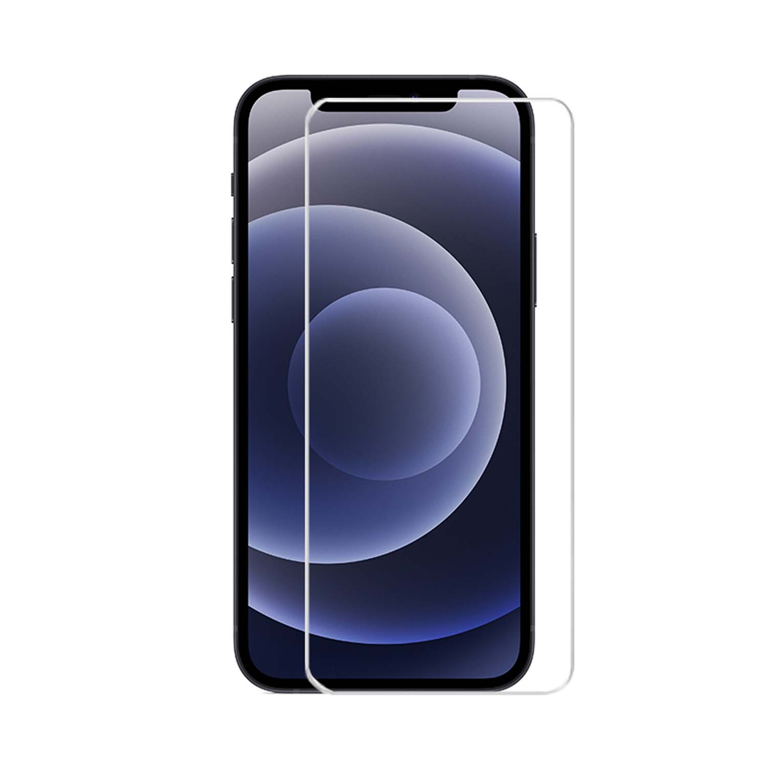 Telefoonscherm met screenprotector. Witte achtergrond.