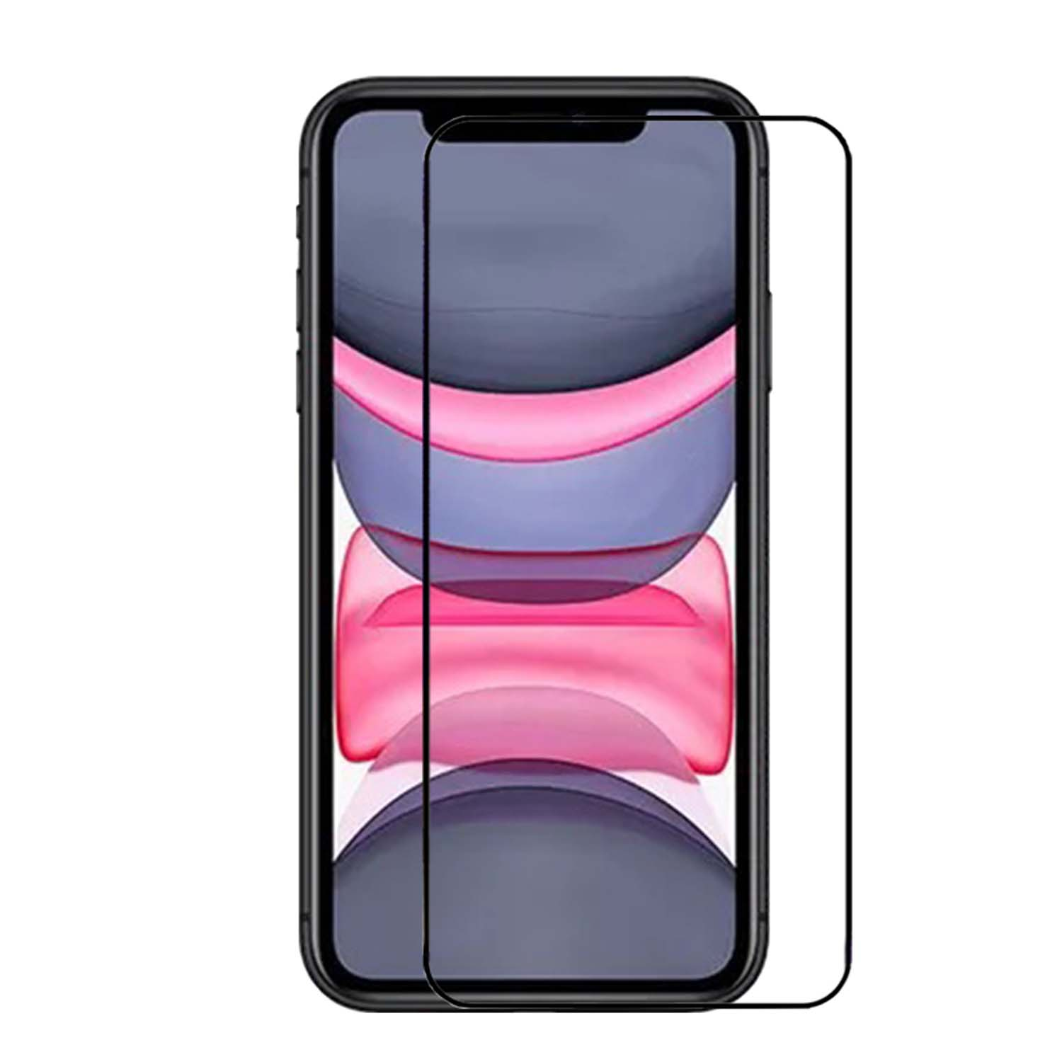 Smartphone met een aangebrachte schermbeschermer, die het scherm met een interface laat zien.