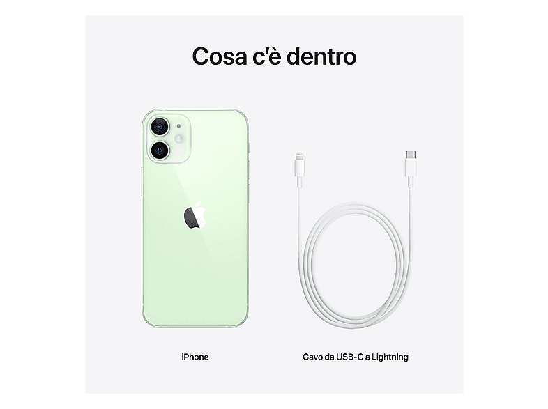 APPLE iPhone 12 Mini, Verde, Móvil iOS, 64 GB, 4 GB RAM, 5,4