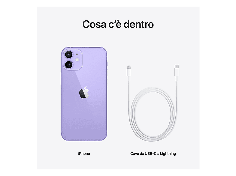 APPLE iPhone 12 Mini, Morado, Móvil iOS, 64 GB, 4 GB RAM, 5,4