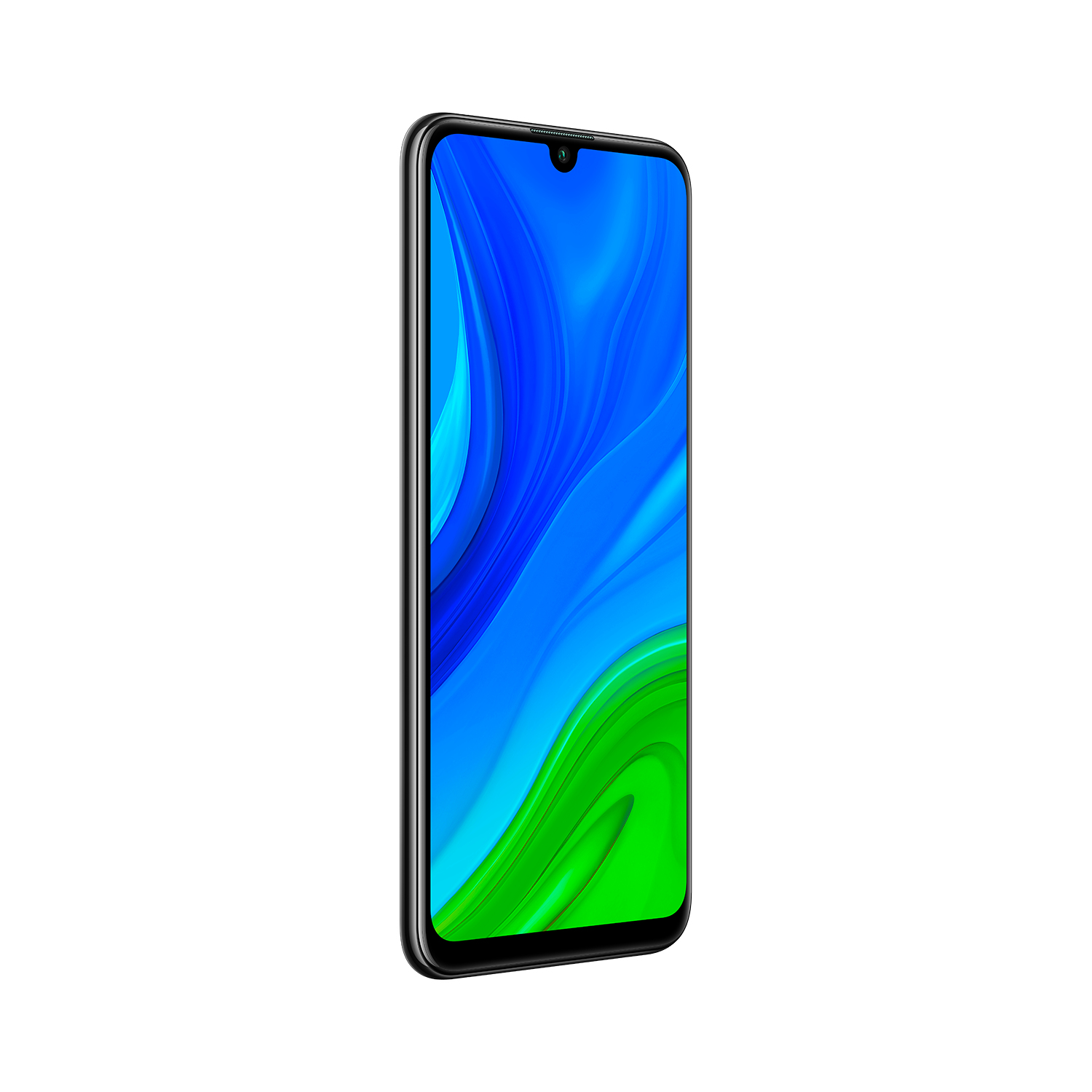 Smartphone mit blauem und grünem abstrakten Hintergrund auf dem Bildschirm.