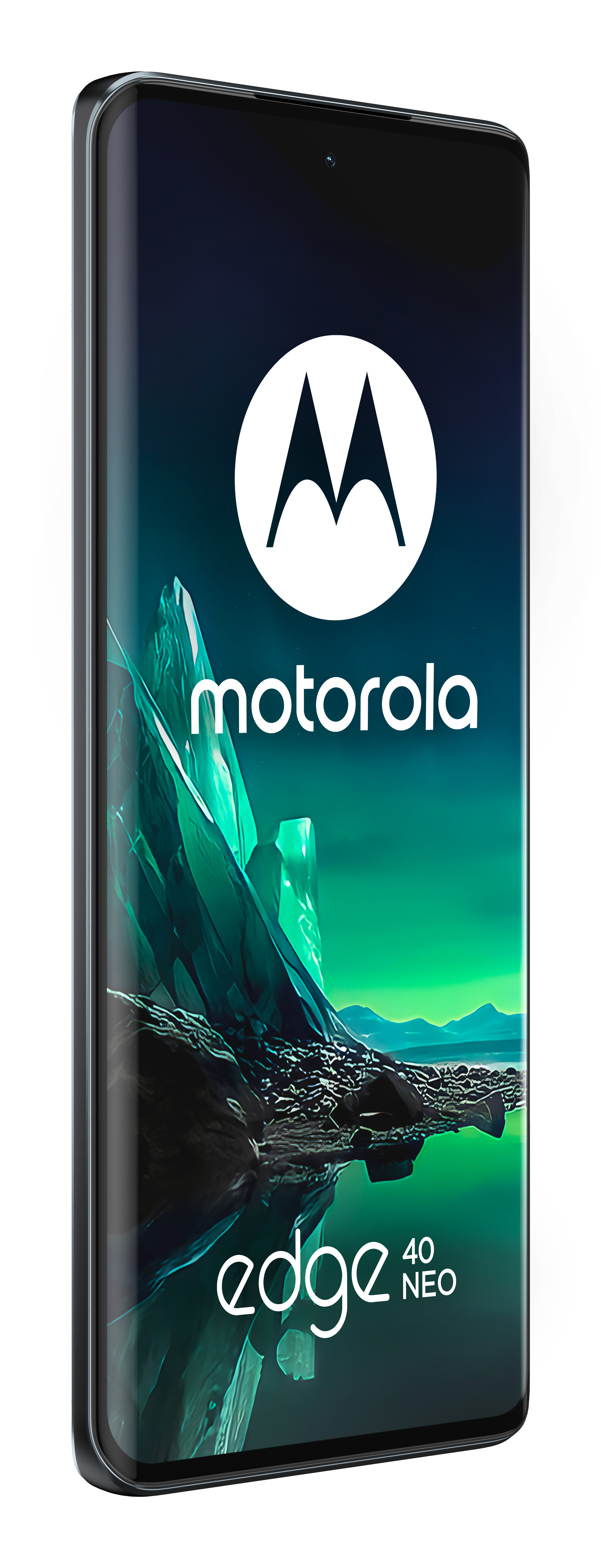 Smartfon Motorola Edge 40 Neo w żywym zielonym kolorze. Telefon ma duży ekran.