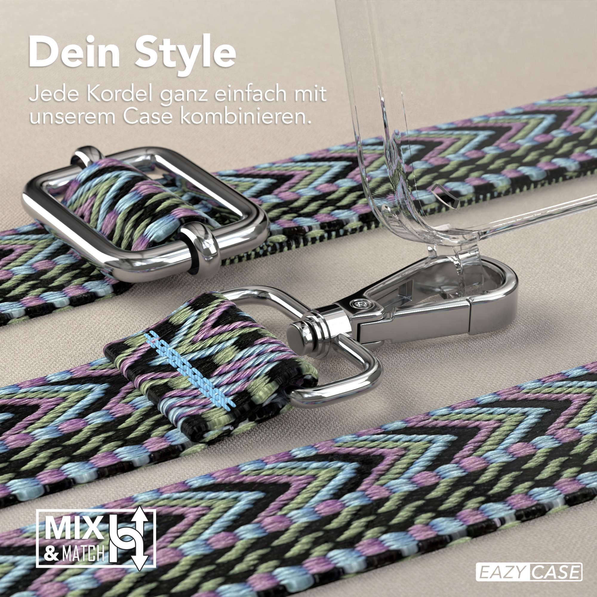 Handyhülle mit dekorativem Riemen, transparente Handyhülle und Mix & Match Logo.