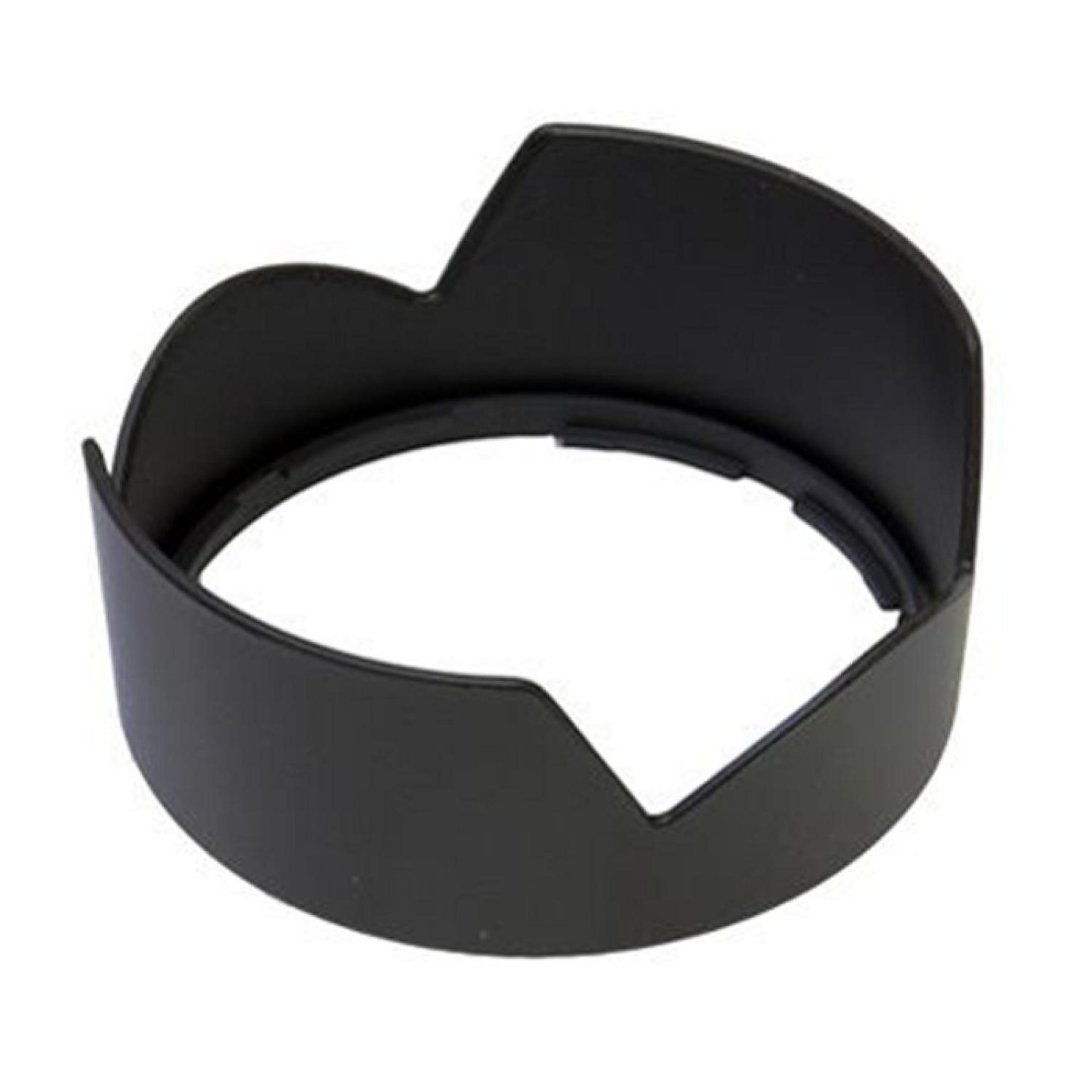 Pare-soleil noir avec un design incurvé, avec une zone circulaire ouverte.