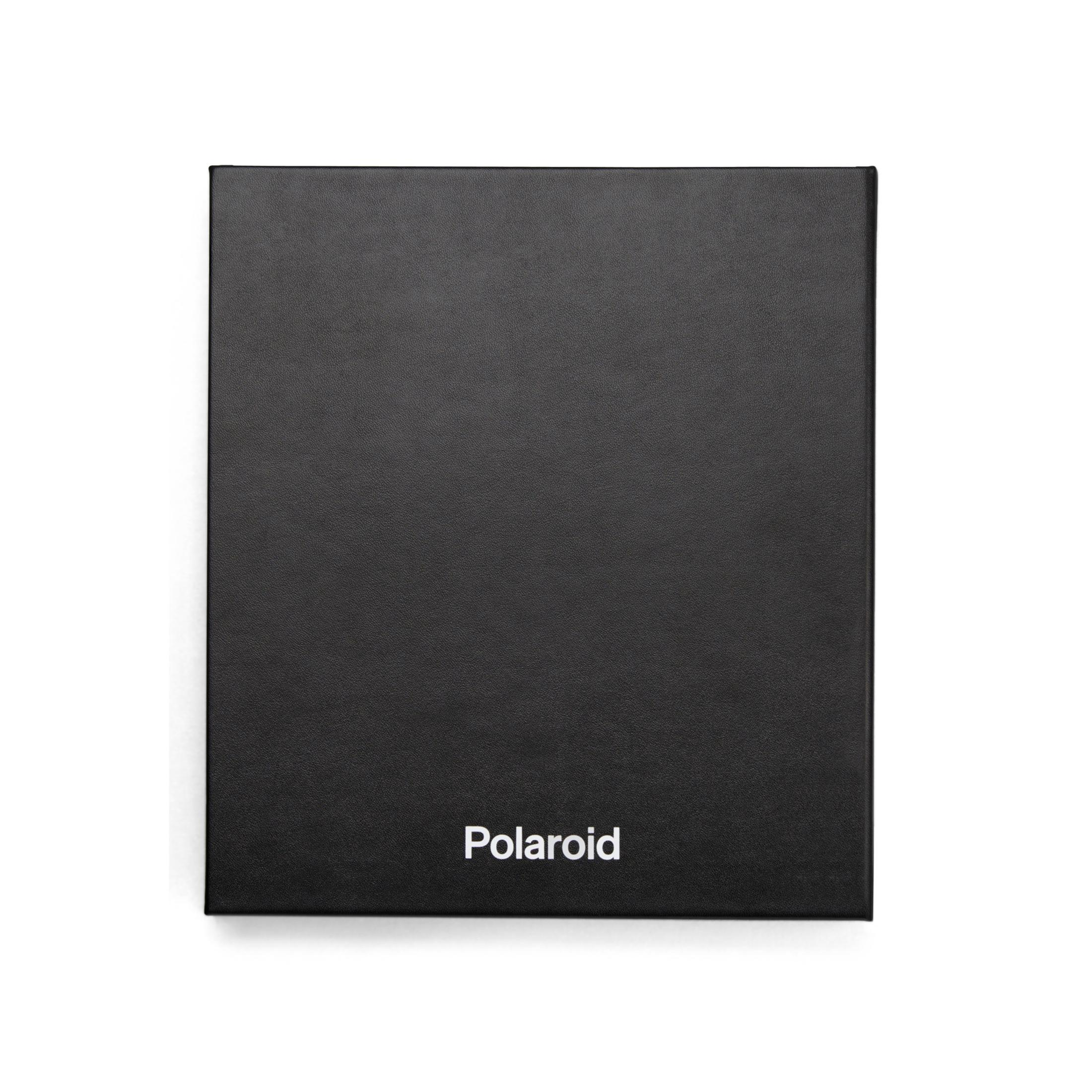 Schwarze Polaroid-Box mit weißem Polaroid-Text.