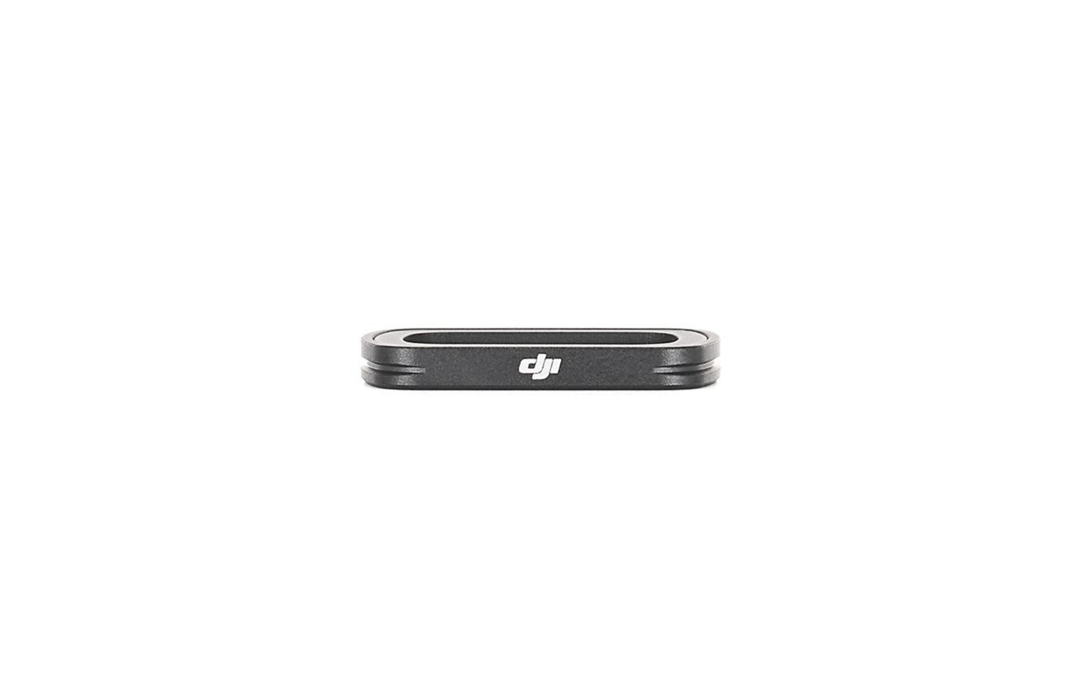 Schwarzes rechteckiges DJi-Produkt. Ein Rechteck mit abgerundeten Ecken, mit DJi-Logo in der Mitte.
