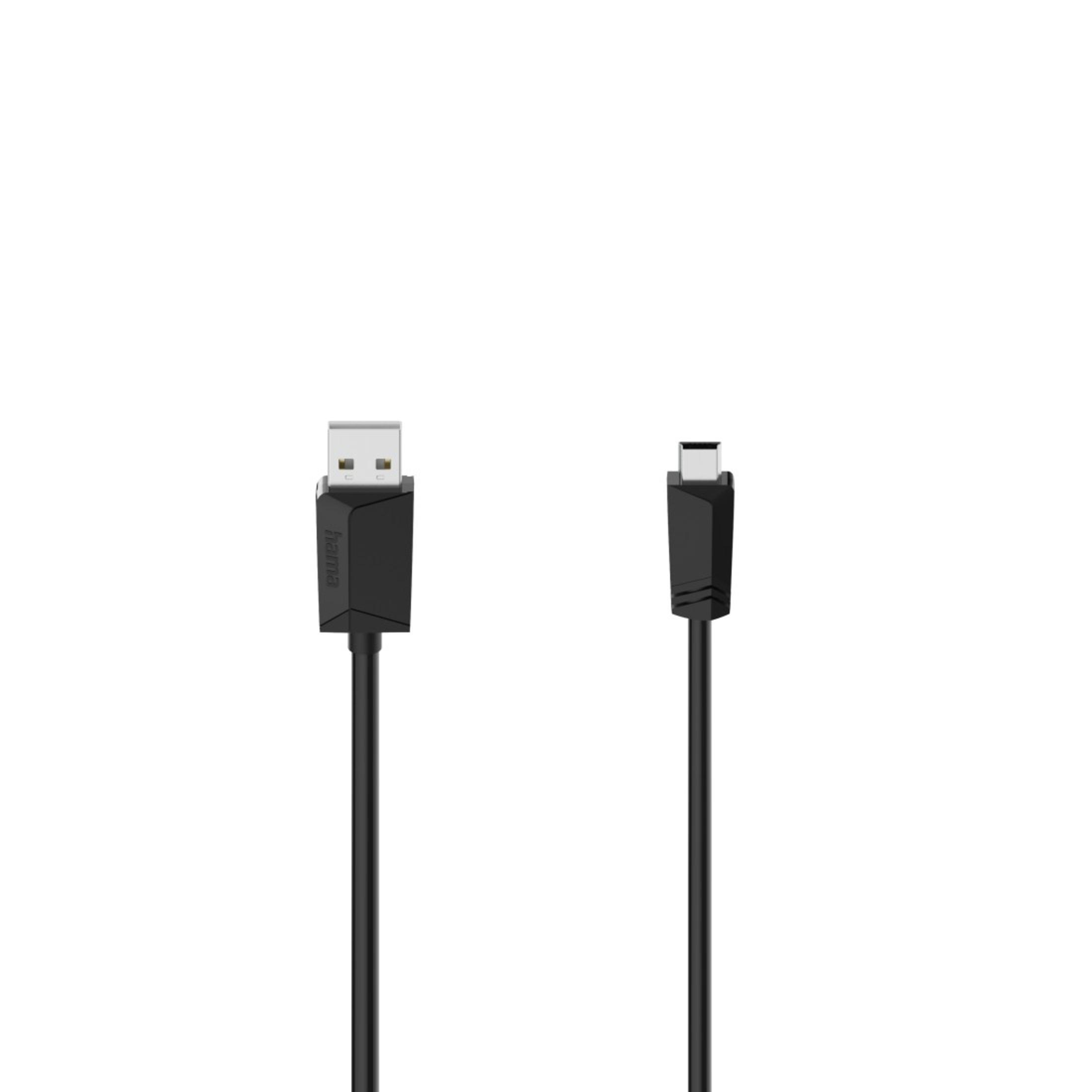Schwarzes USB-zu-USB-C-Kabel.