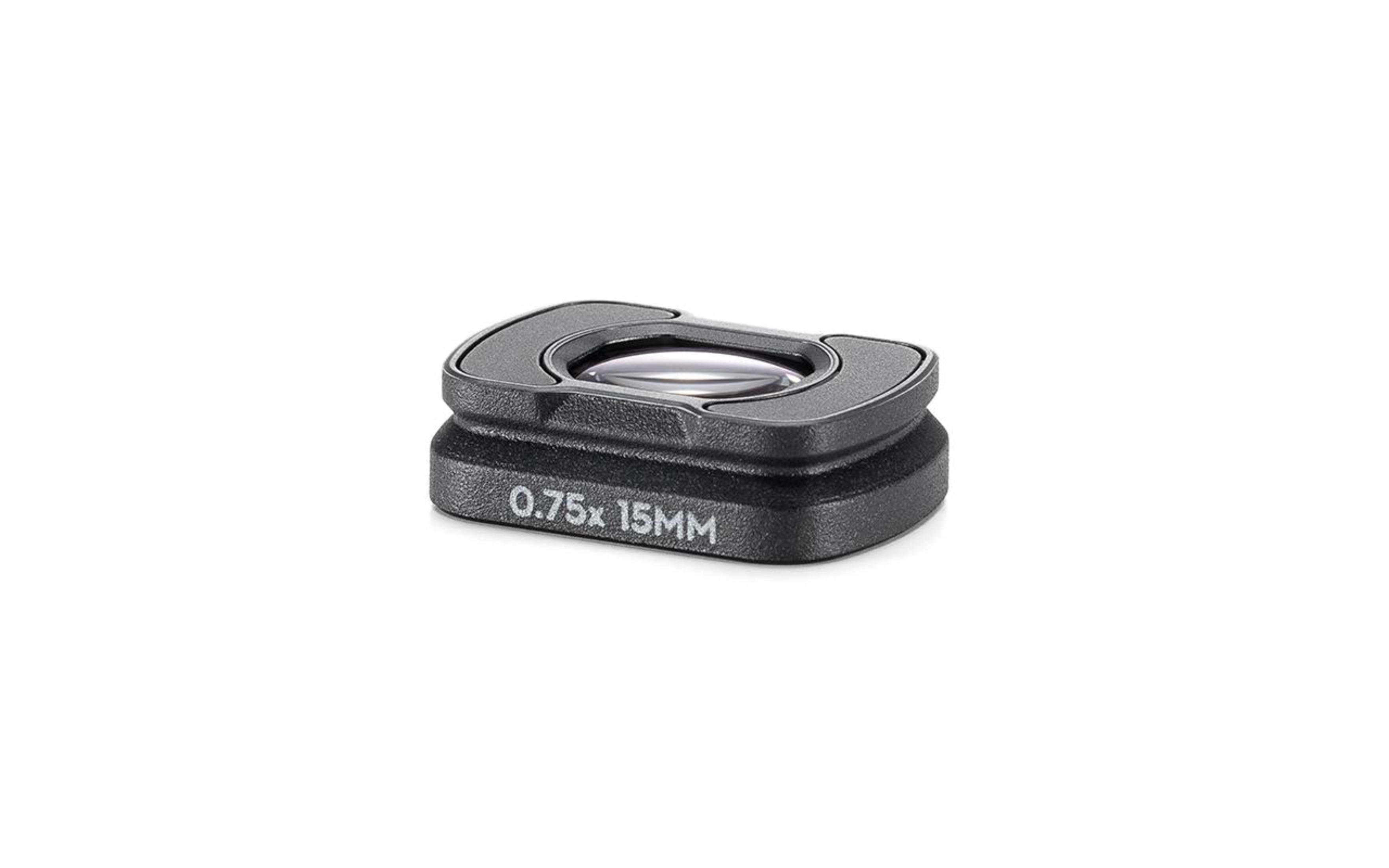 Filtro per lenti nero, rettangolare, 0,75x 15mm, su bianco. Viene utilizzato per la fotografia.