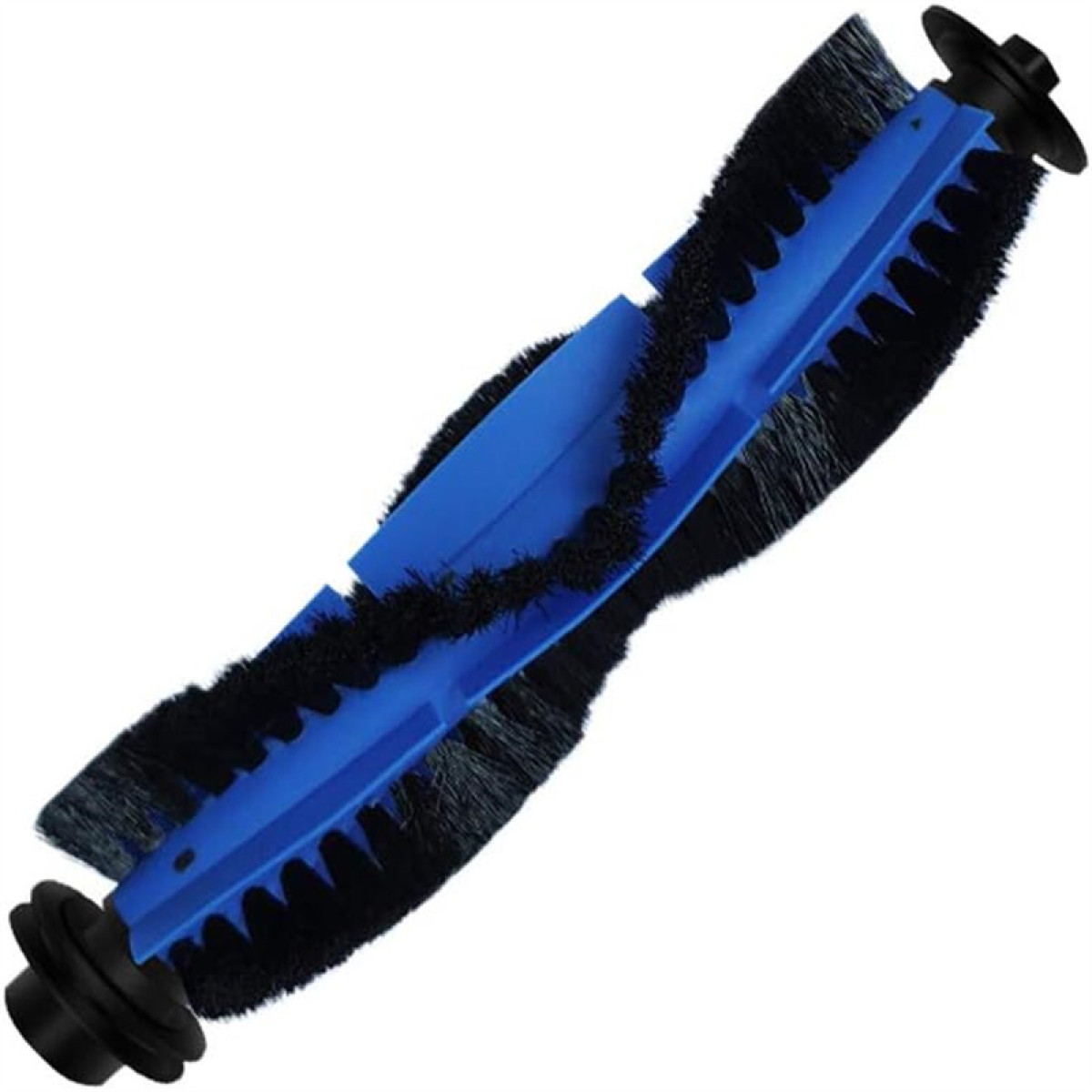 Eine blau-schwarze Staubsaugerbürste mit Borsten.