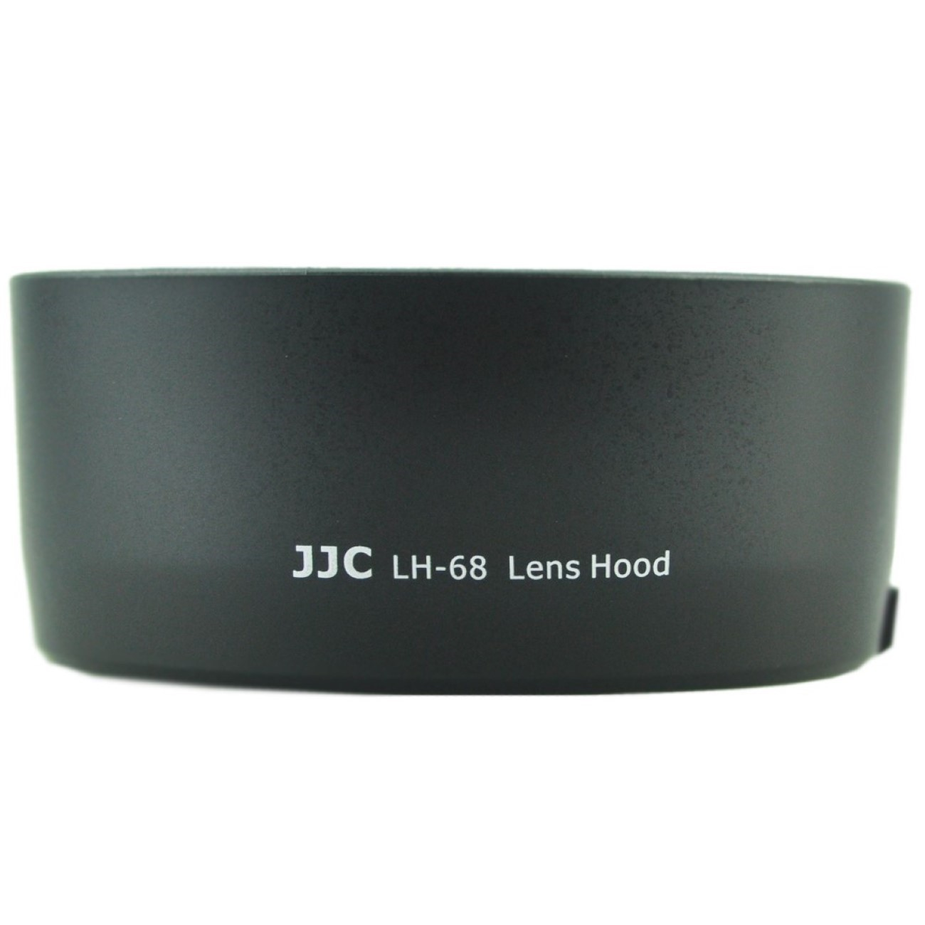 Schwarze Gegenlichtblende mit weißem JJC LH-68 Objektivblenden-Text.
