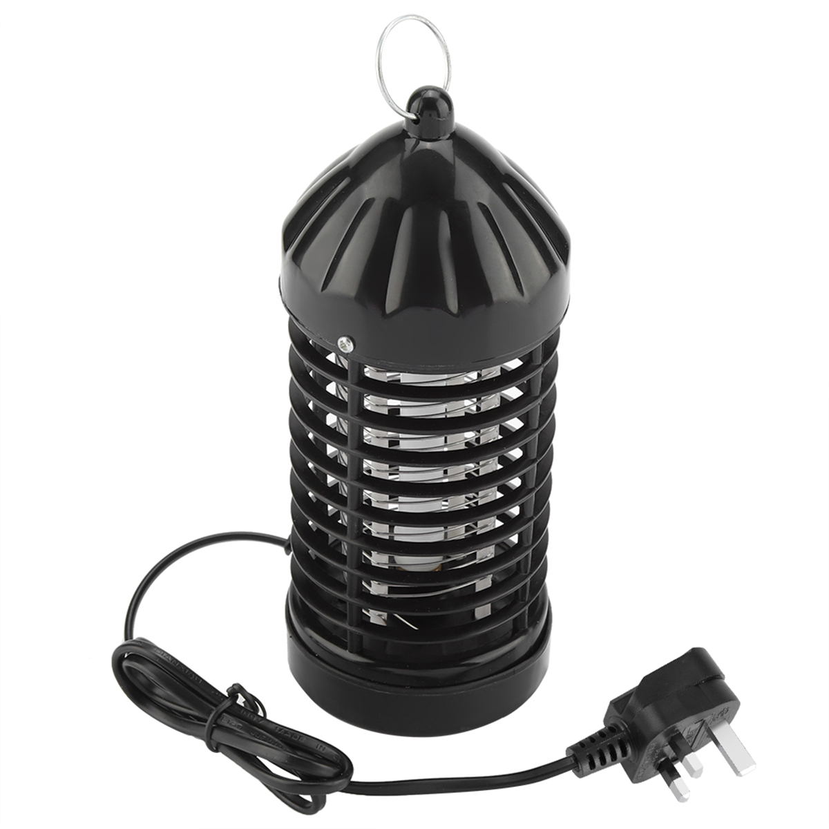 Schwarzer Insektenvernichter mit Netzkabel und Stecker.