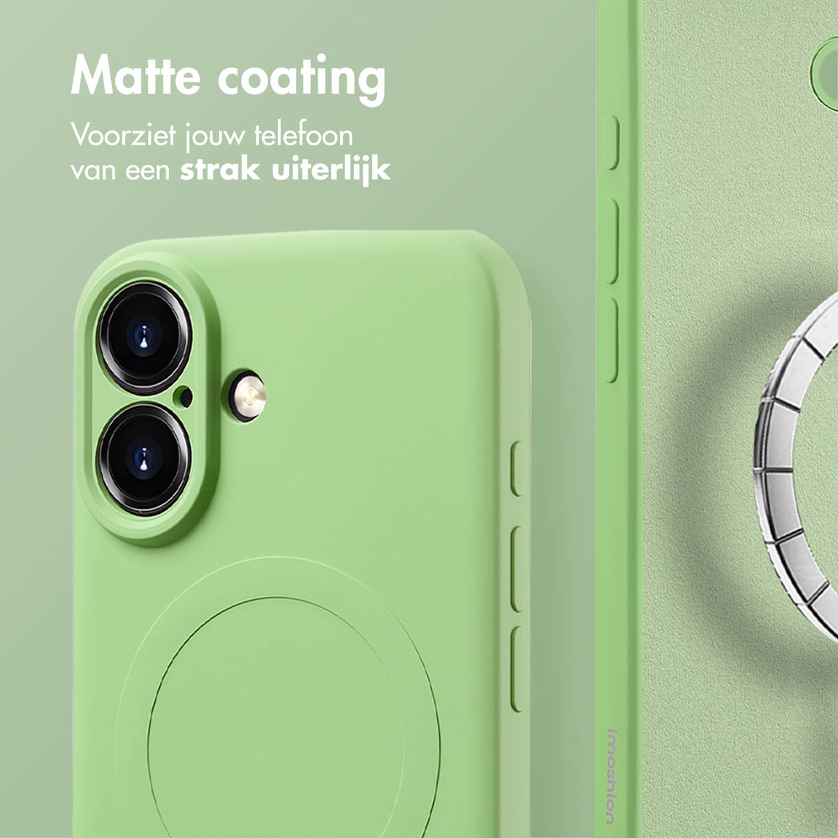 IMOSHION Coque colorée compatible avec iPhone 16 Étui de Téléphone voor Apple iPhone 16 Vert