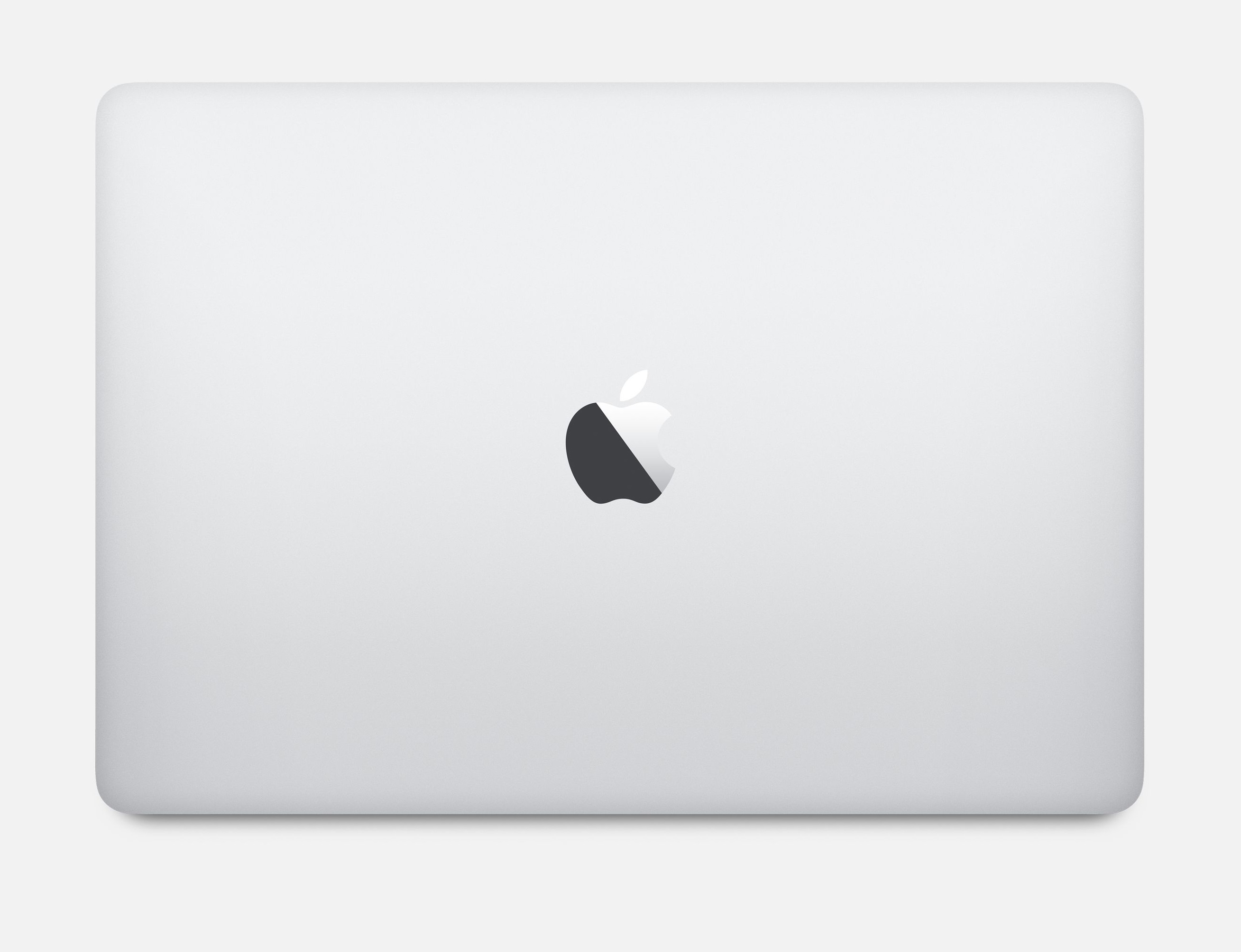 Un laptop argentato con il logo Apple sul retro.
