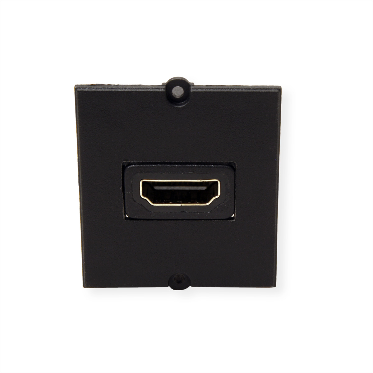 Schwarzer HDMI-Anschluss mit quadratischem Rahmen.