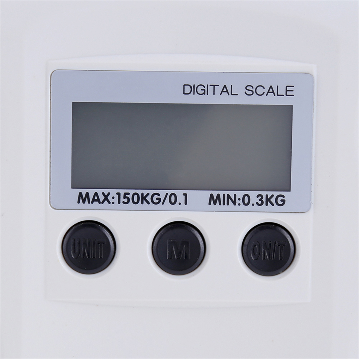 Digitale Waage mit Anzeige MAX:150KG/0.1 MIN:0.3KG und Knöpfen.