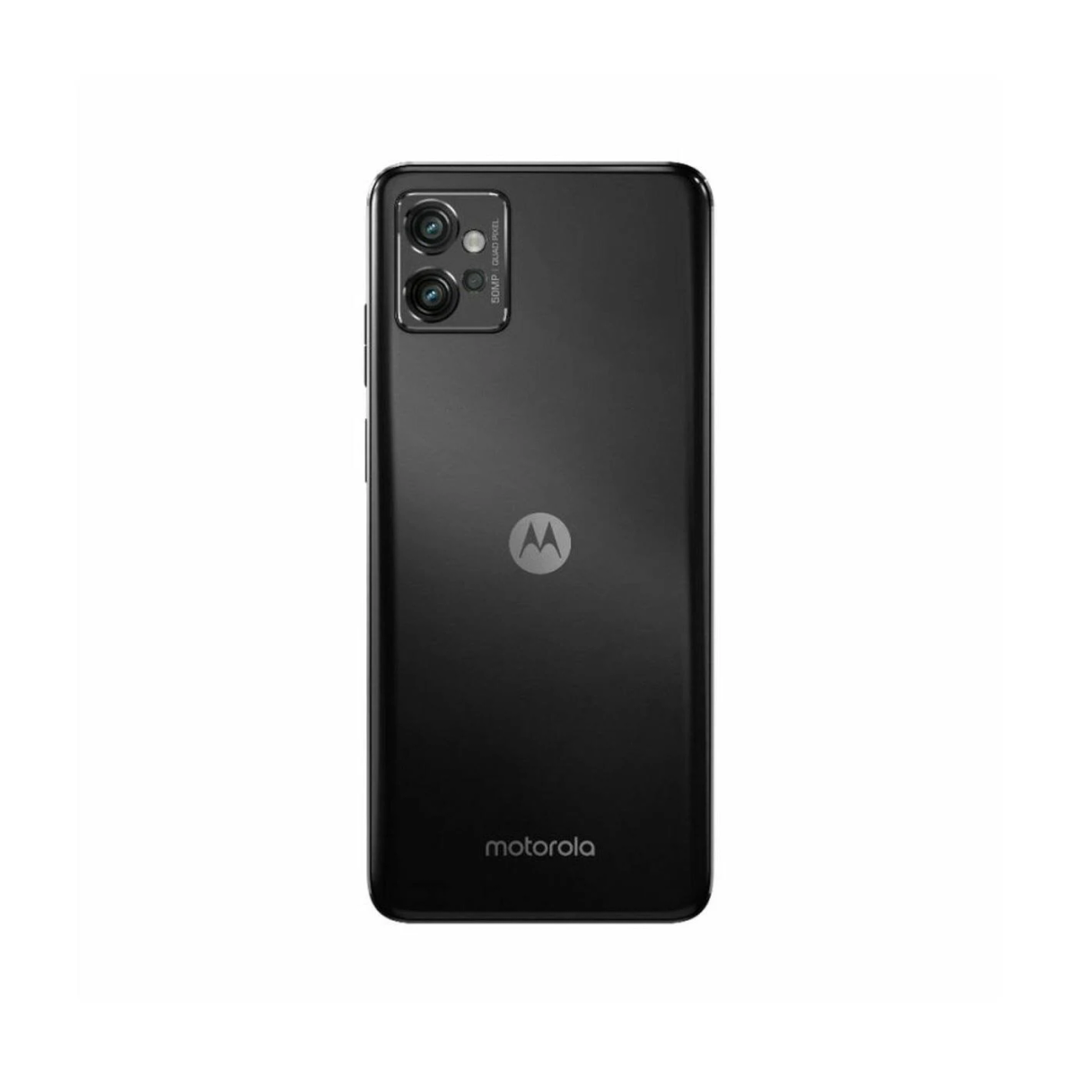 Czarny smartfon Motorola z dwoma tylnymi aparatami i logo Motorola z tyłu.