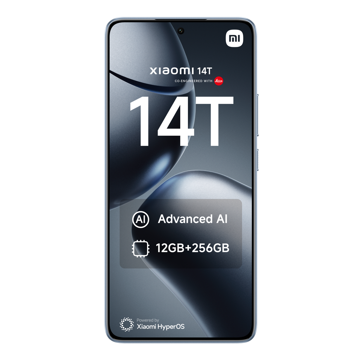 Smartfon Xiaomi 14T z tekstem na ekranie.