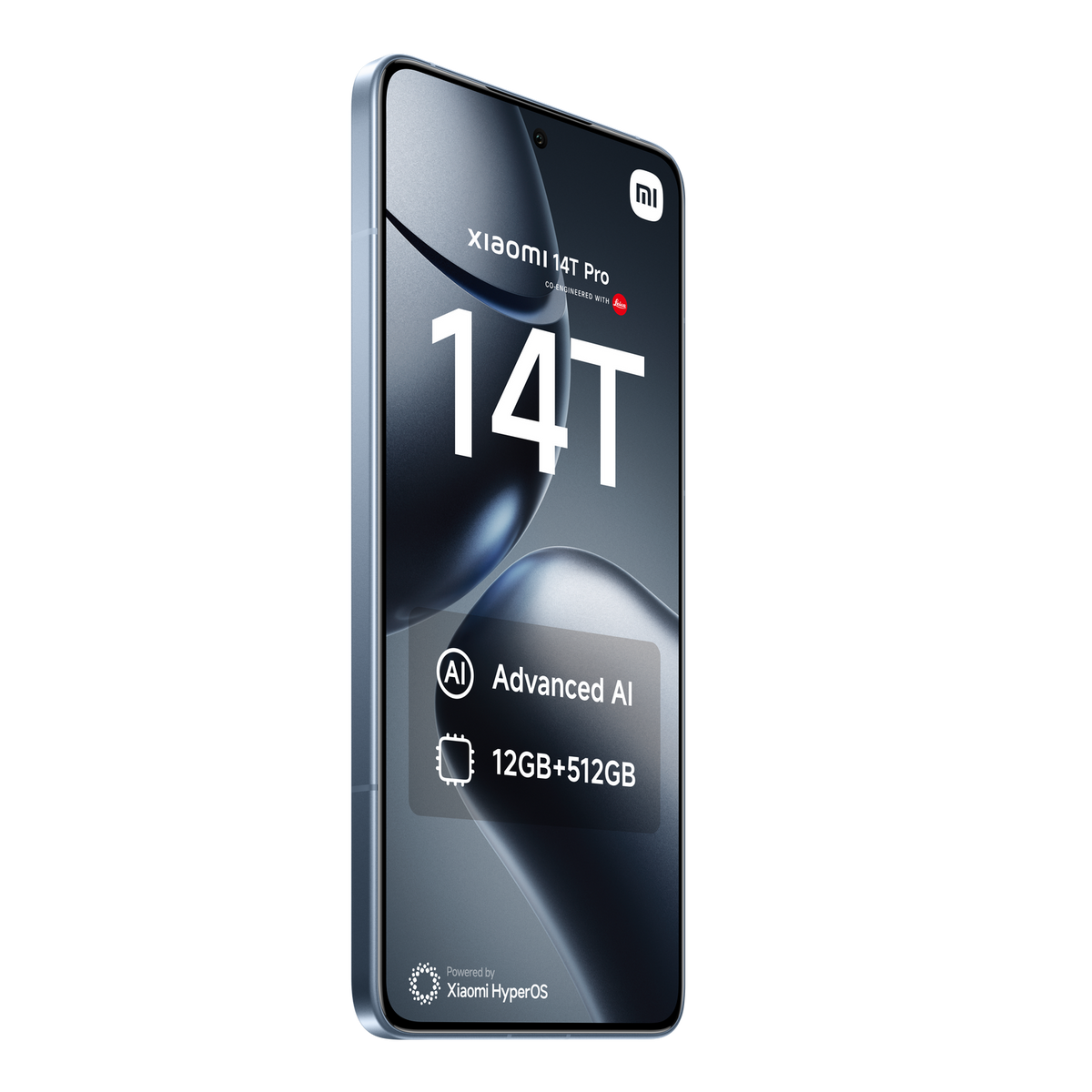 Niebieski smartfon z tekstem na ekranie.