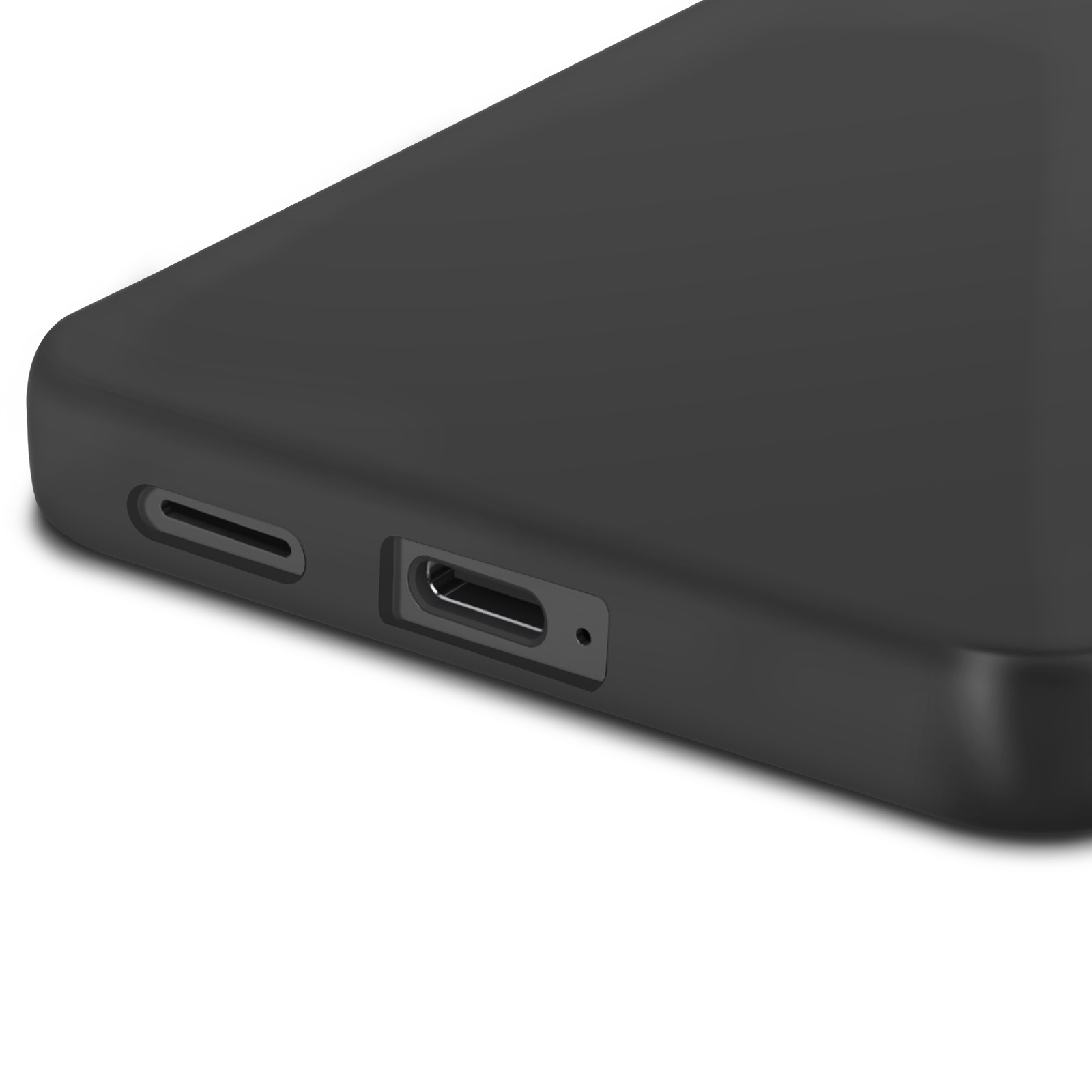 Ein silberner Laptop ist geöffnet und zeigt eine Desktop-Oberfläche mit Symbolen vor lila Himmel.