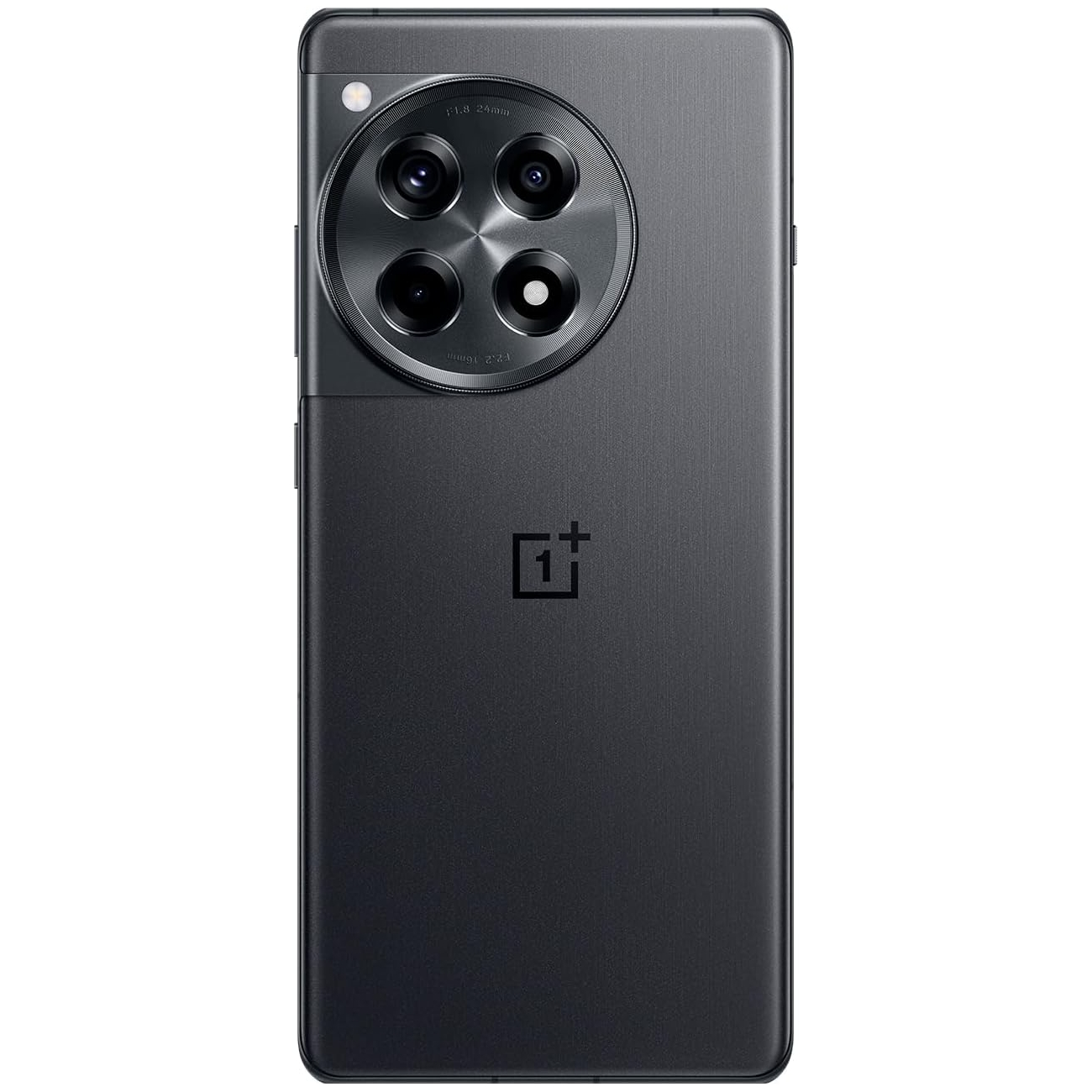 Czarny tył telefonu OnePlus. Cztery obiektywy aparatu w okręgu. Logo OnePlus poniżej.