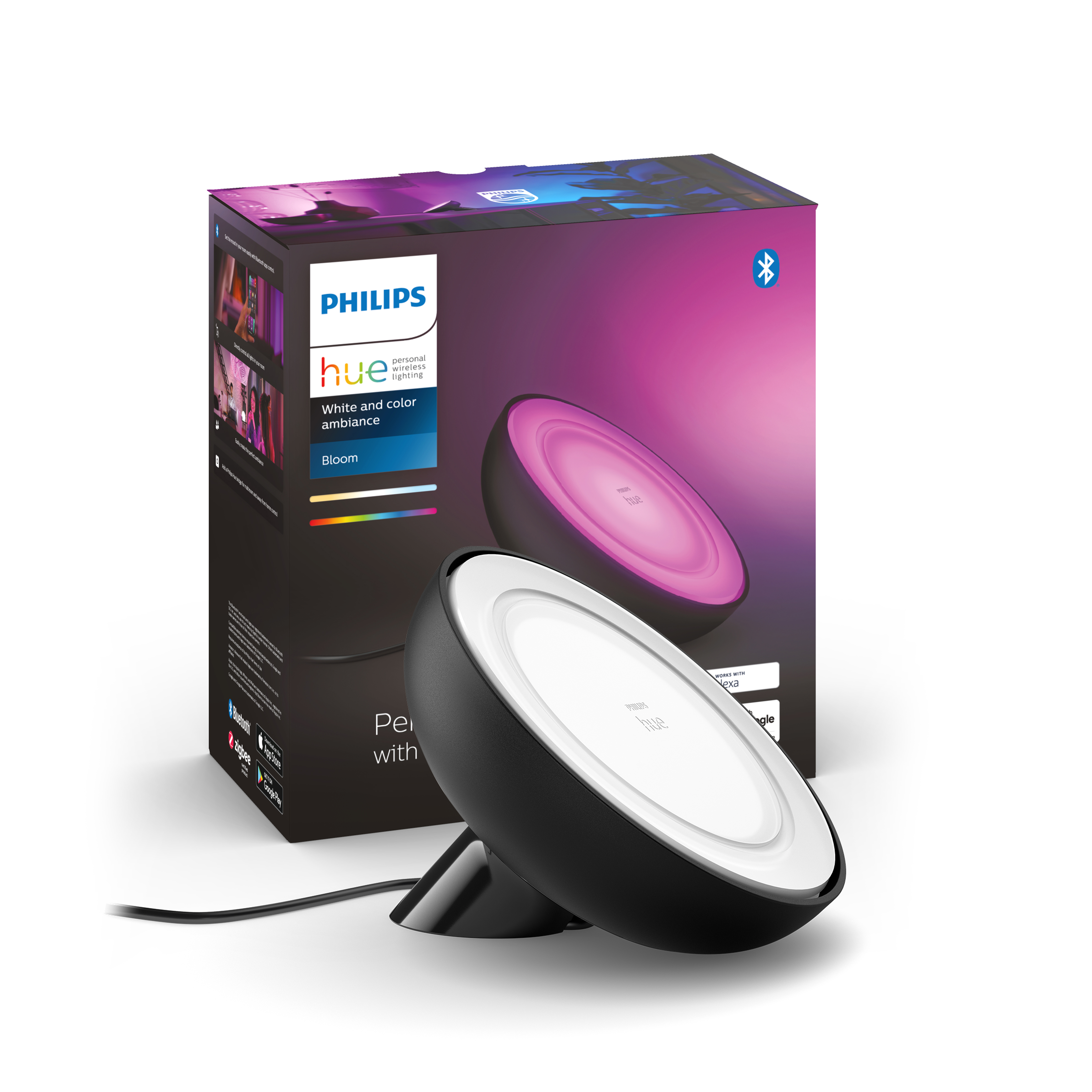 PHILIPS HUE Bloom V4 Siyah Bluetooth Özellikli Akıllı Led Bluetooth Masa Lambası
