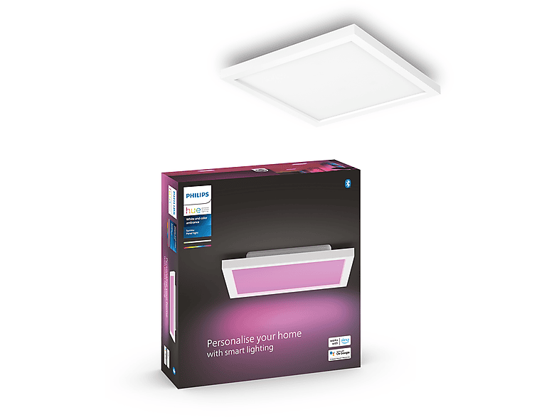 PHILIPS HUE Surimu Beyaz Sıva Üstü RGB 30X30CM 1760 Lümen Kare Panel Akıllı LED Bluetooth Tavan Armatürü
