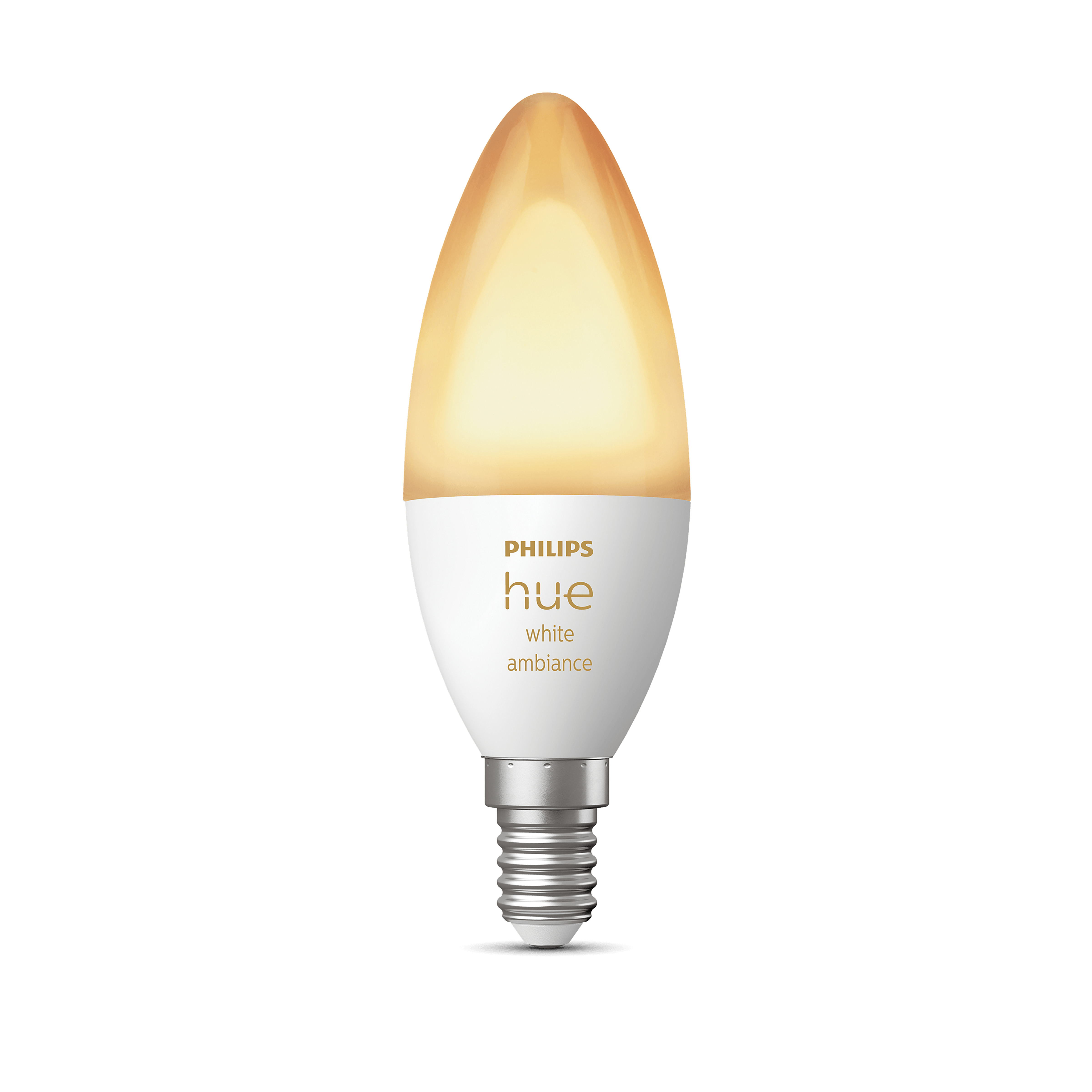 Biała żarówka Philips Hue z ciepłym białym światłem.