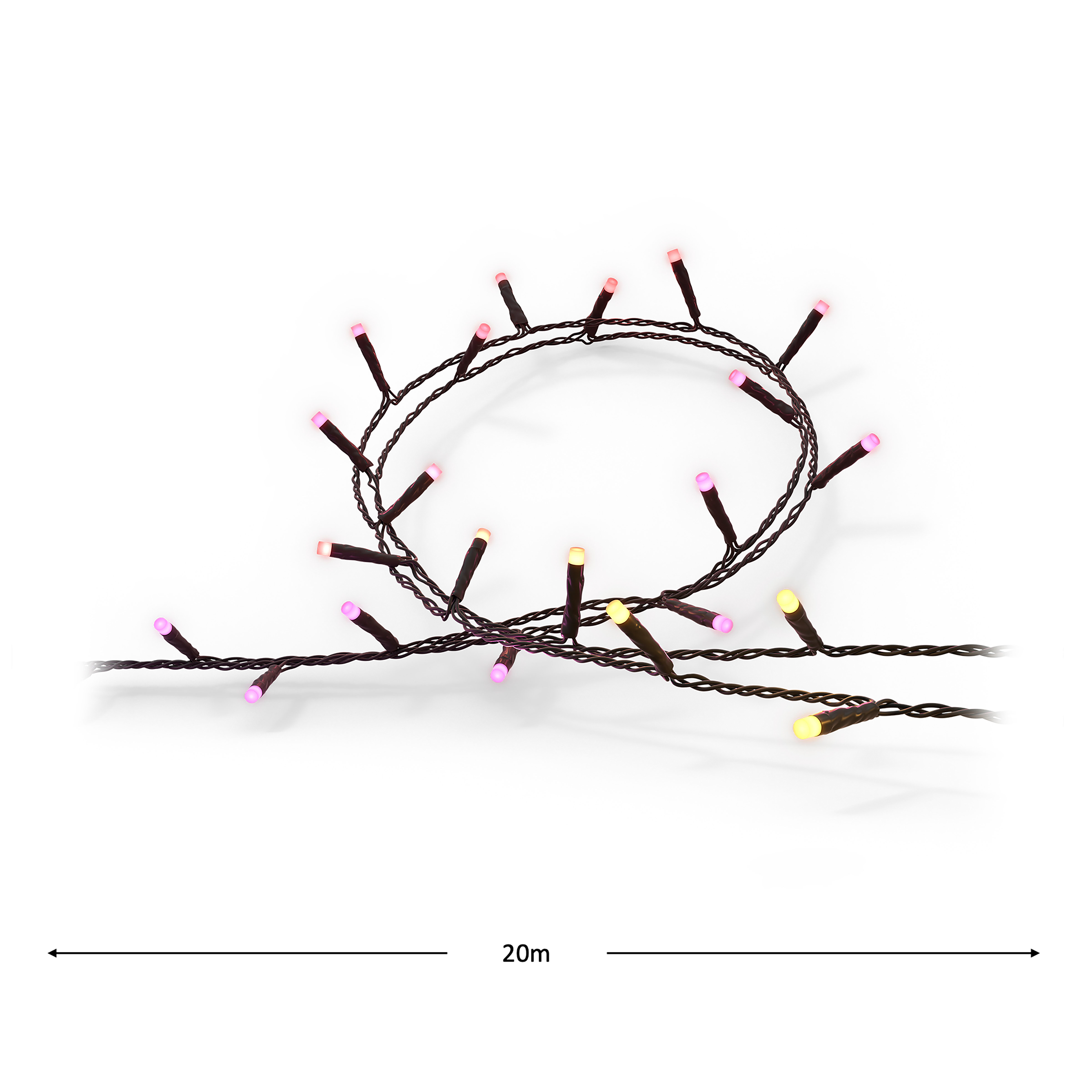 Lichterkette mit mehreren kleinen Lichtern. Lichter sind in einem Kreis angeordnet.