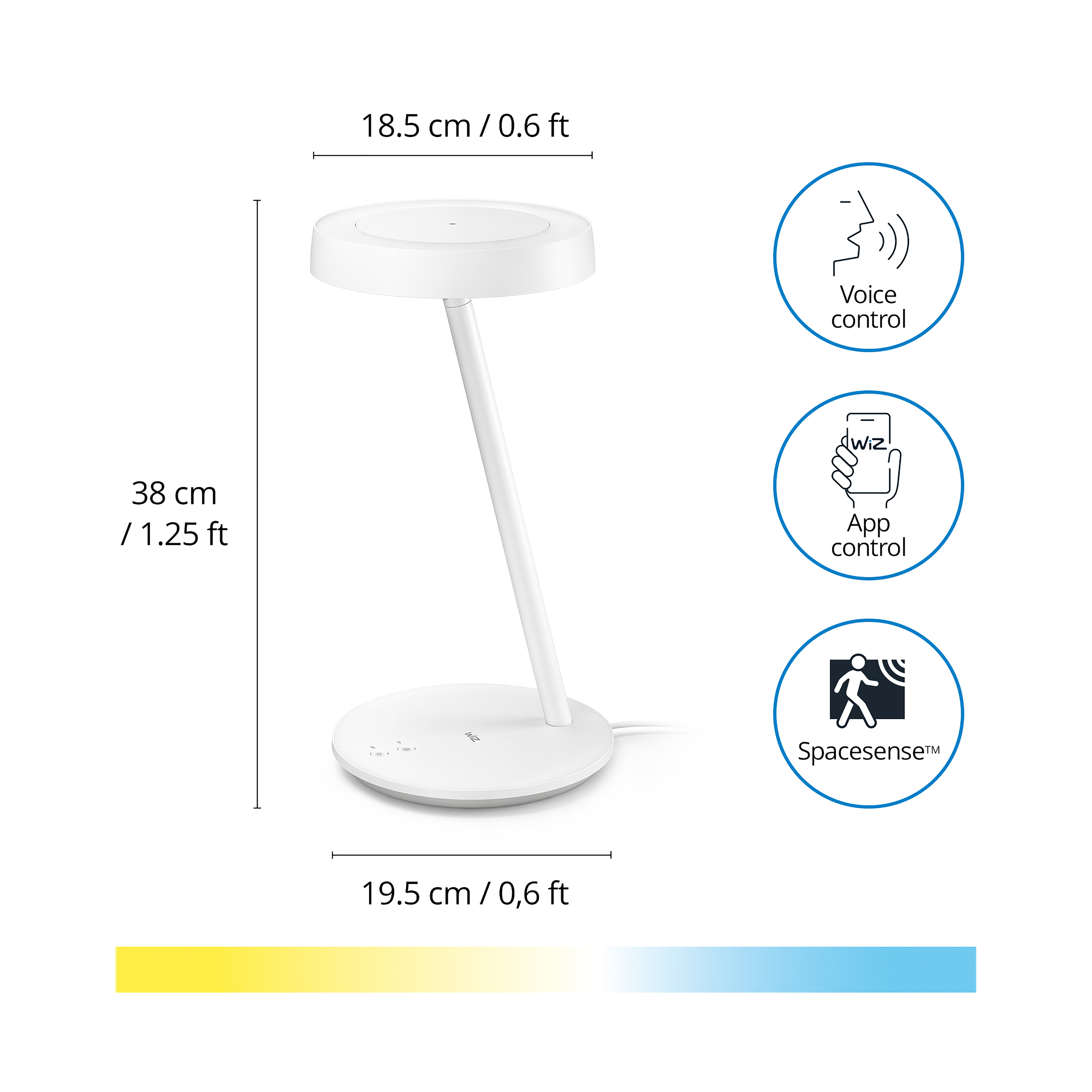  WIZ Portrait Desk lamp Warm to Cool White Light Color Rendering Index (CRI):90