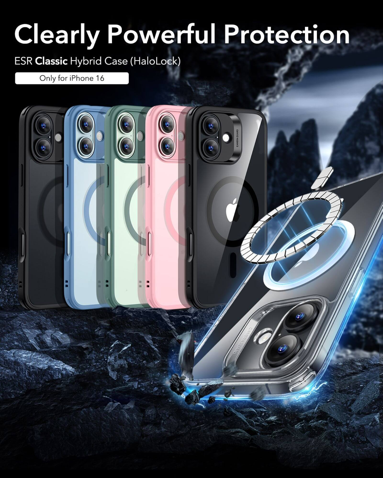 Mehrere iPhones in Hüllen. Die Hülle rechts ist transparent.