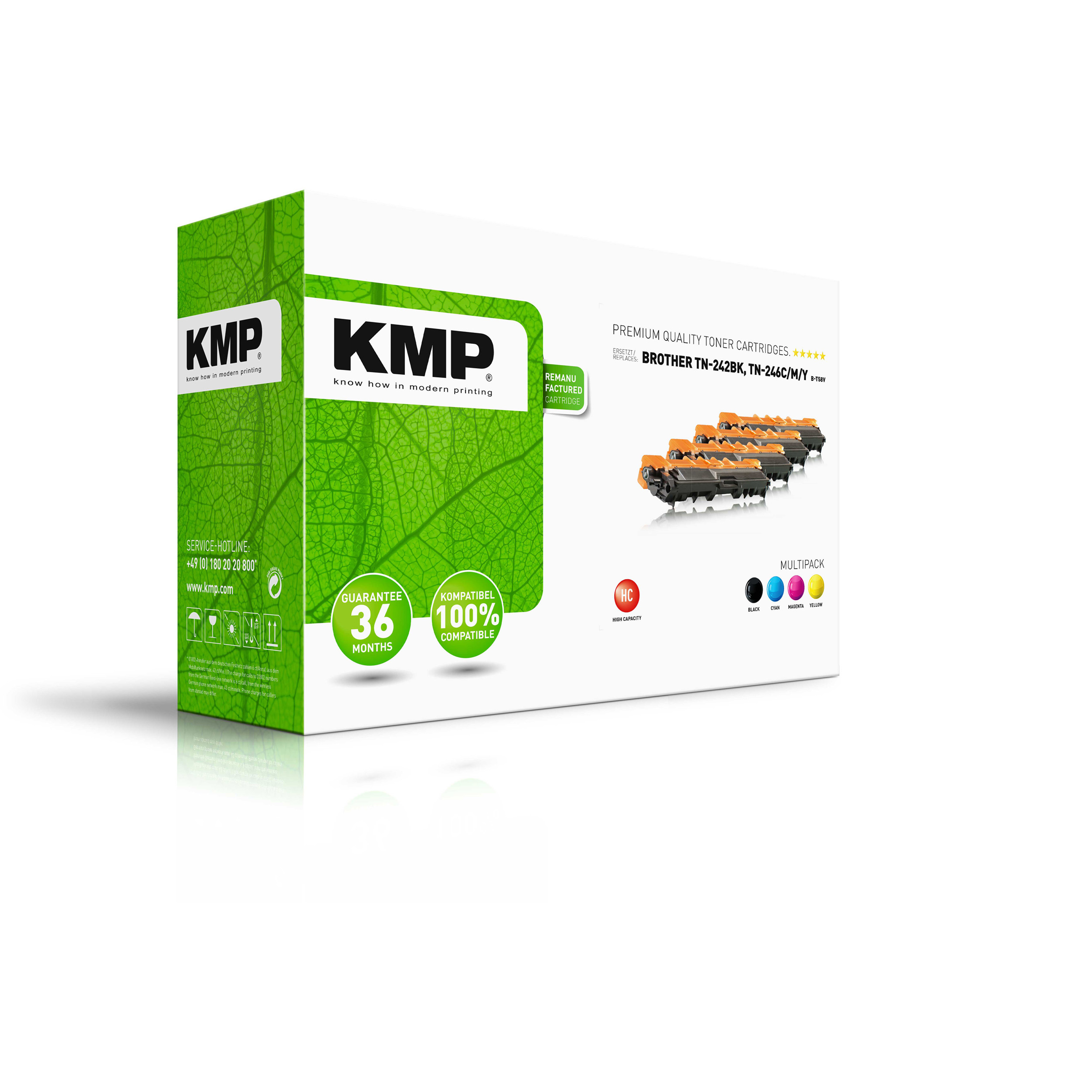 KMP Druckertoner-Patronen Multipack in grüner Box.