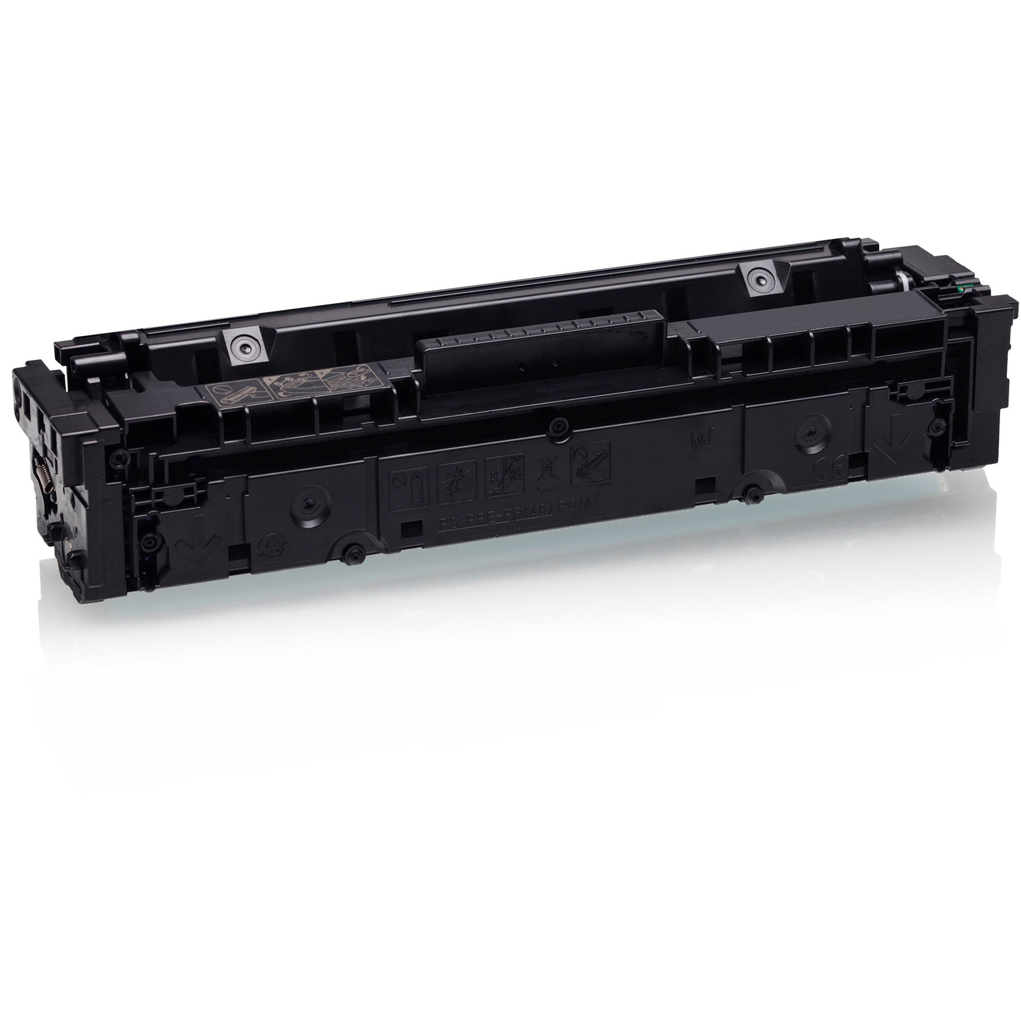 Cartuccia toner nera. Sfondo bianco.