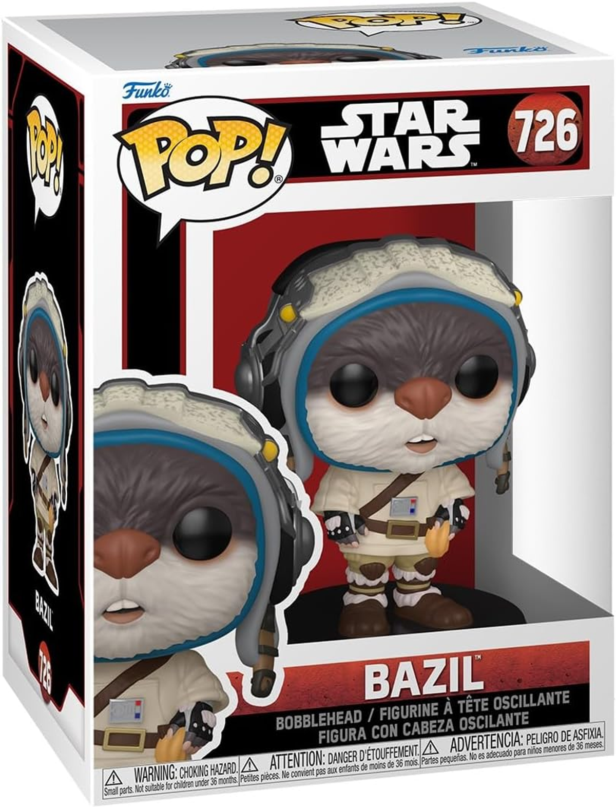 Eine Funko Pop-Figur in einer Schachtel eines Star Wars-Charakters Bazil.