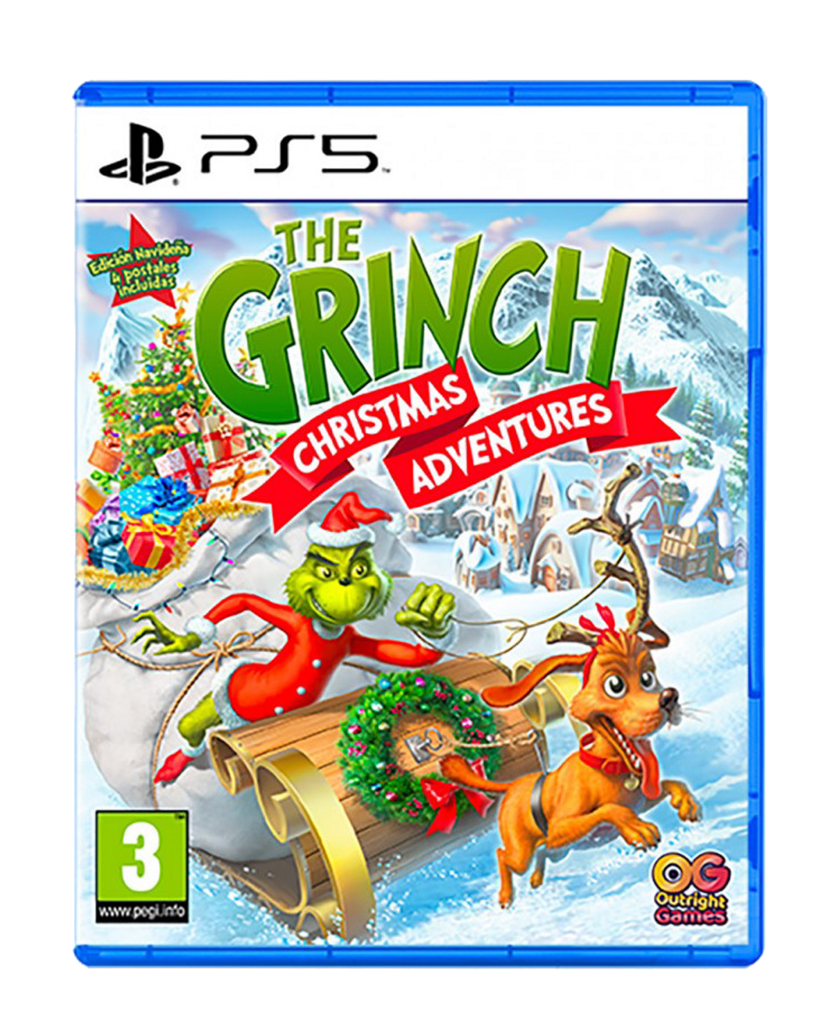 Okładka gry "The Grinch: Christmas Adventures" na etui gry PS5.